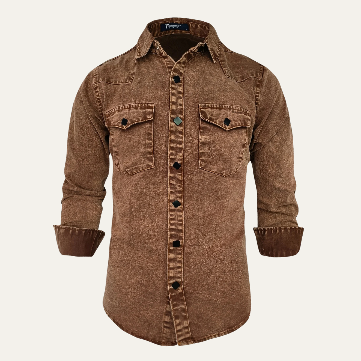 La chemise de travail en denim vintage lavé pour hommes Belleford