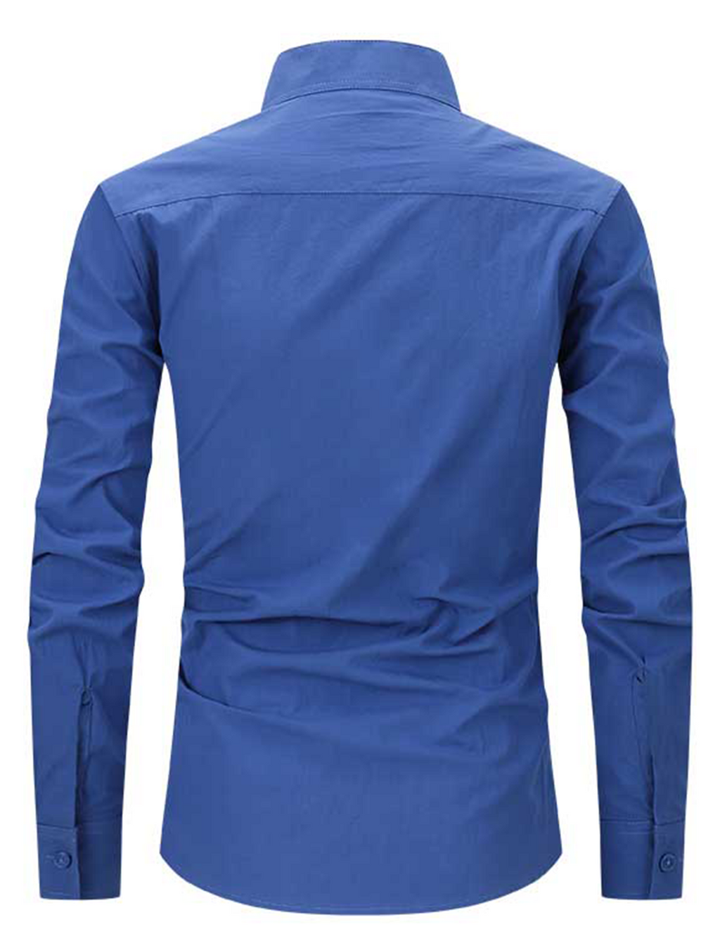 Chemise décontractée à manches longues et col Henley en coton pour hommes, couleur unie, avec poches