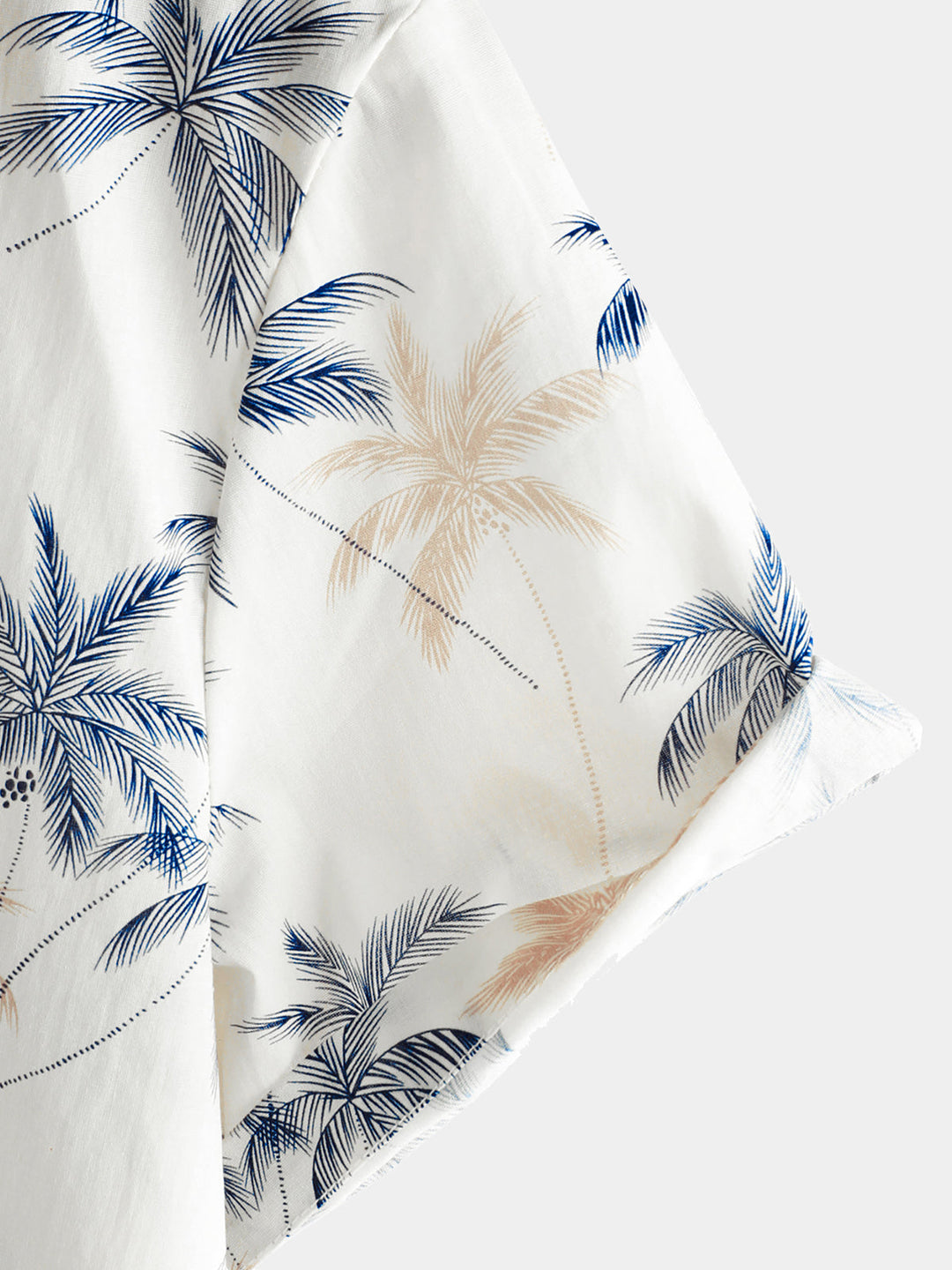 Chemises de plage à boutons à manches courtes pour hommes 100 % coton à motif palmier hawaïen