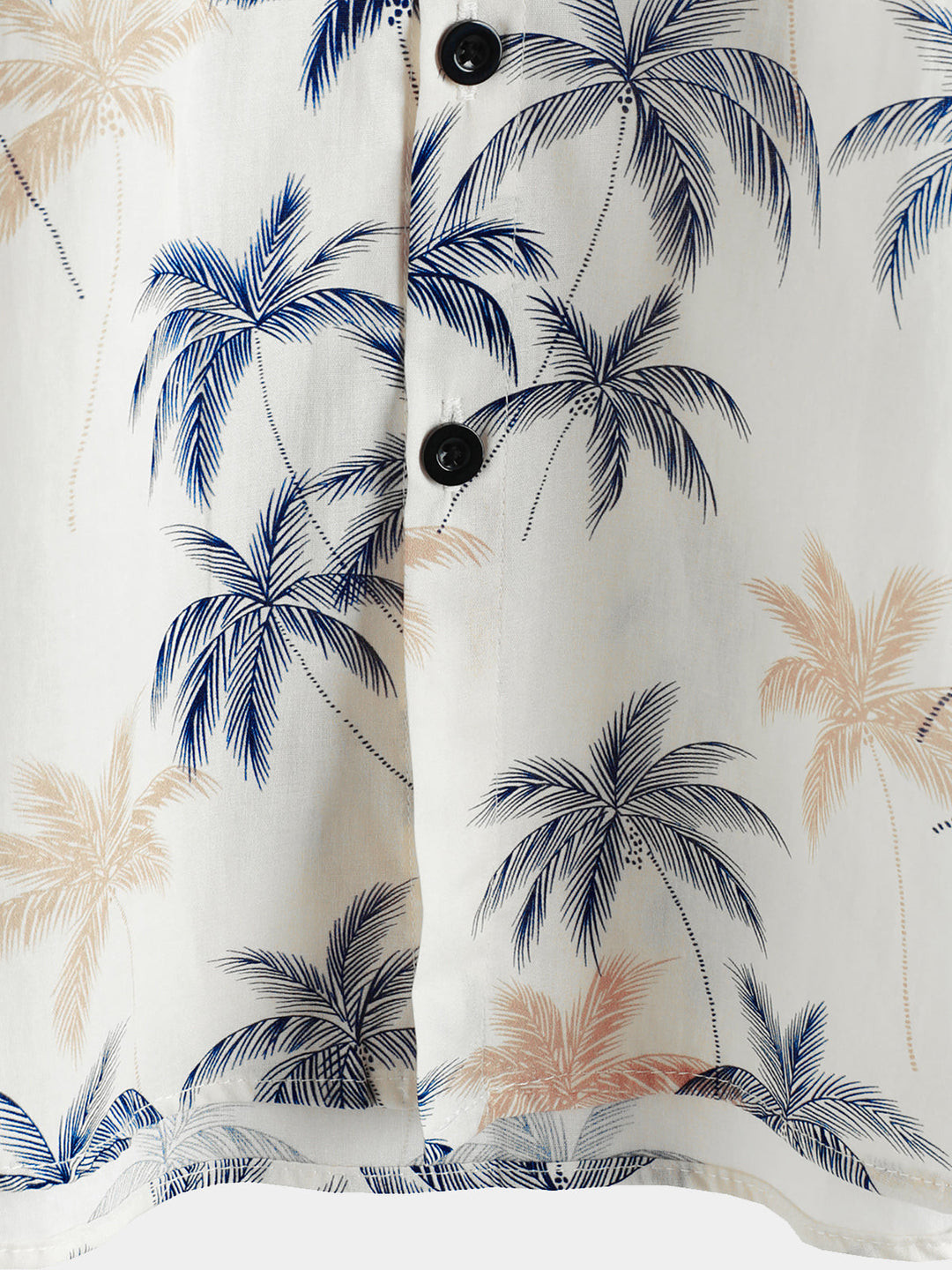 Chemises de plage à boutons à manches courtes pour hommes 100 % coton à motif palmier hawaïen