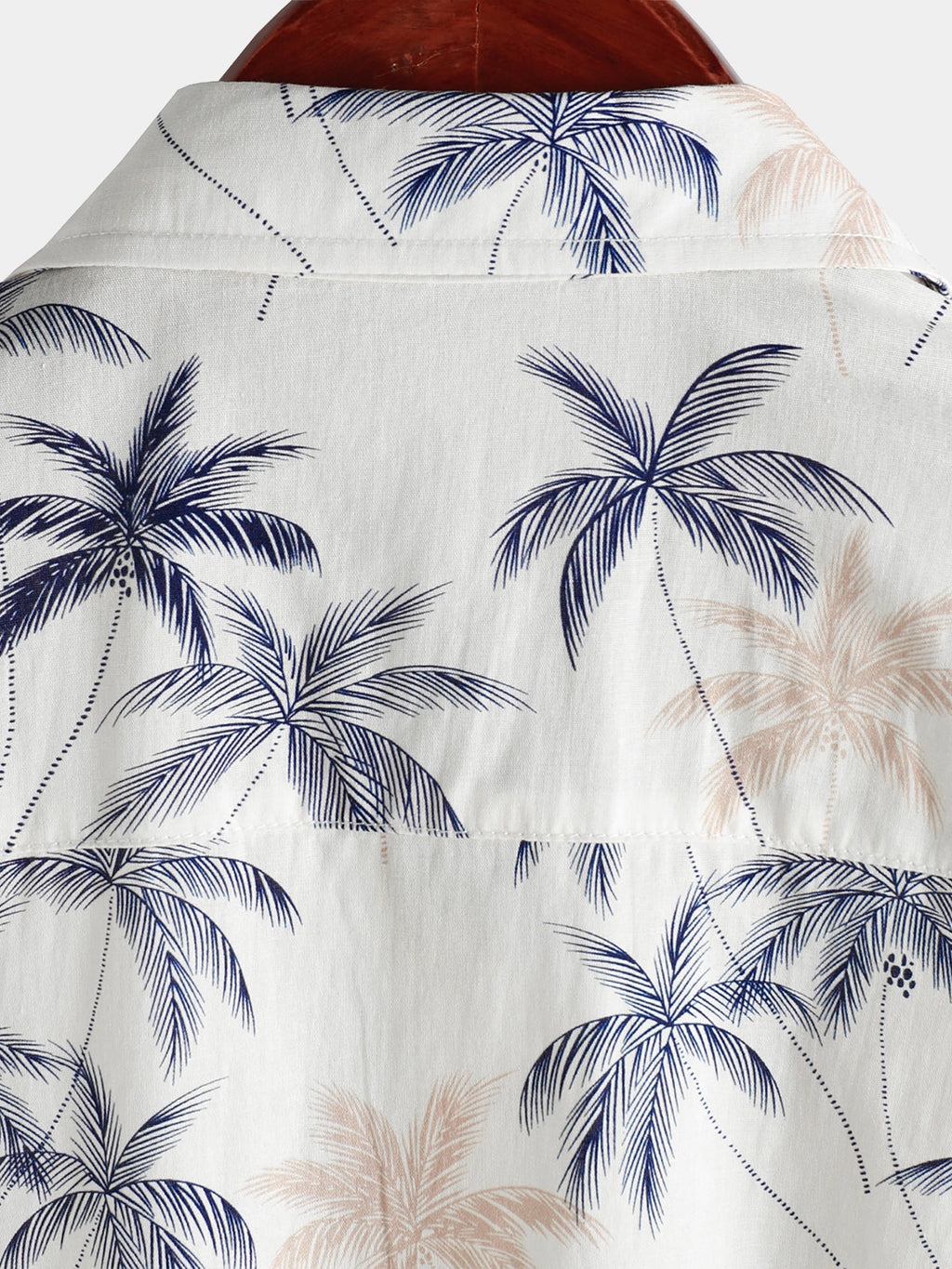 Chemises de plage à boutons à manches courtes pour hommes 100 % coton à motif palmier hawaïen