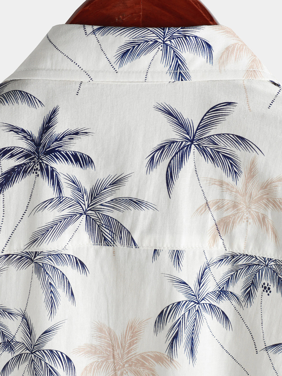 Chemises de plage à boutons à manches courtes pour hommes 100 % coton à motif palmier hawaïen