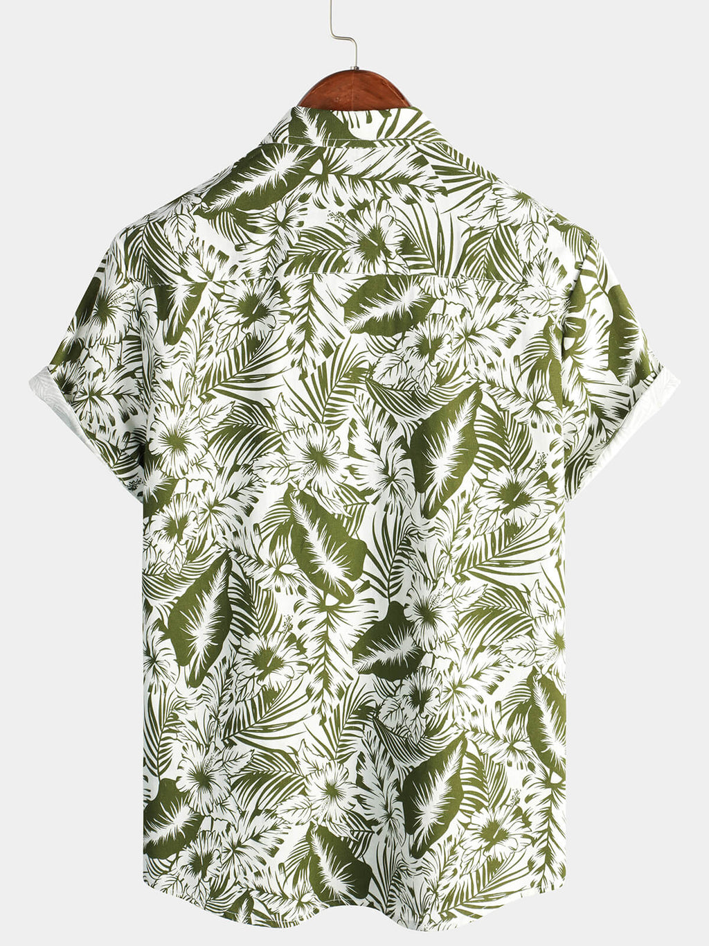 Chemise d'été à manches courtes en coton et lin à imprimé floral tropical pour hommes