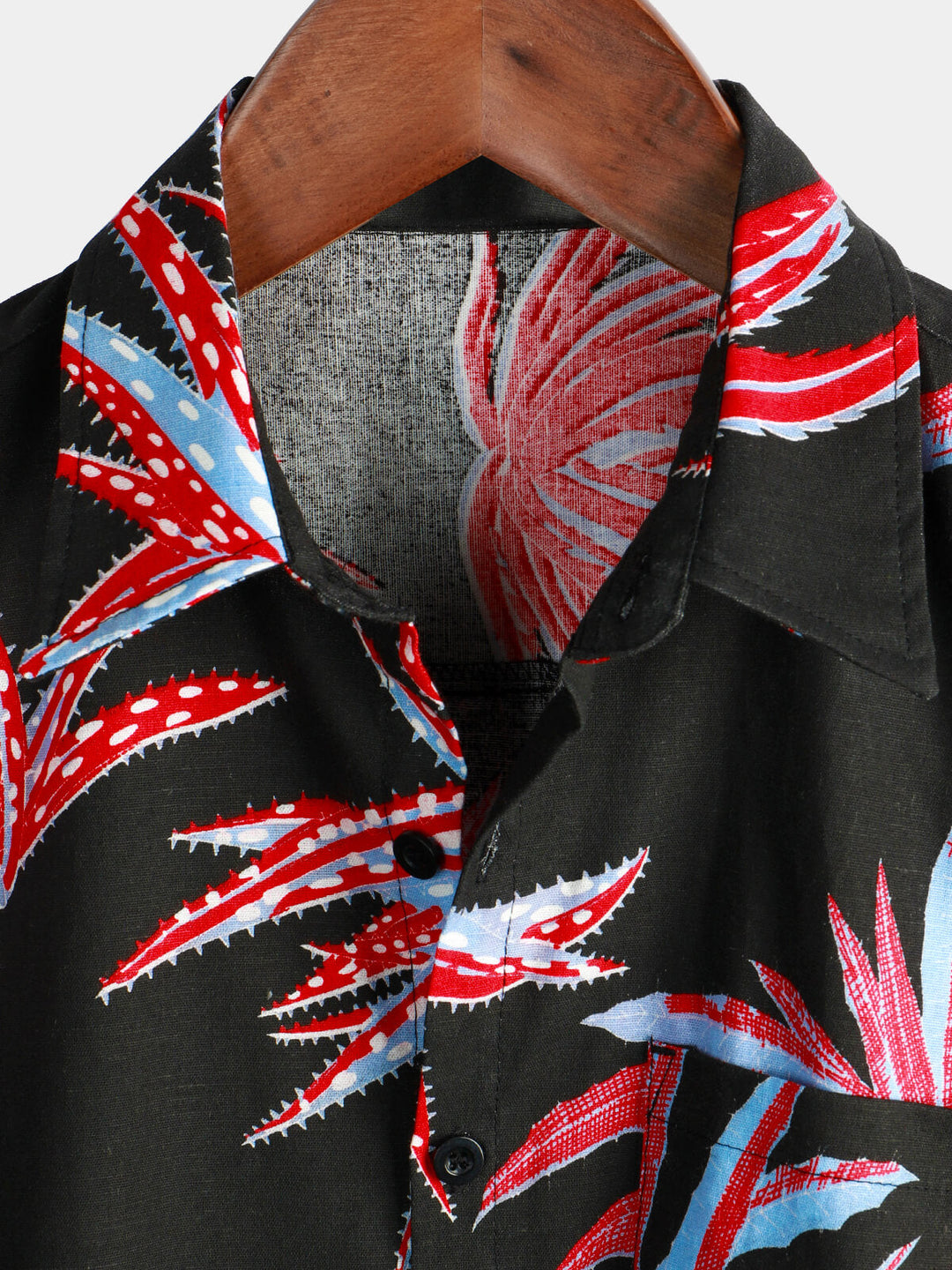Chemise hawaïenne à manches courtes à imprimé de plantes tropicales pour hommes