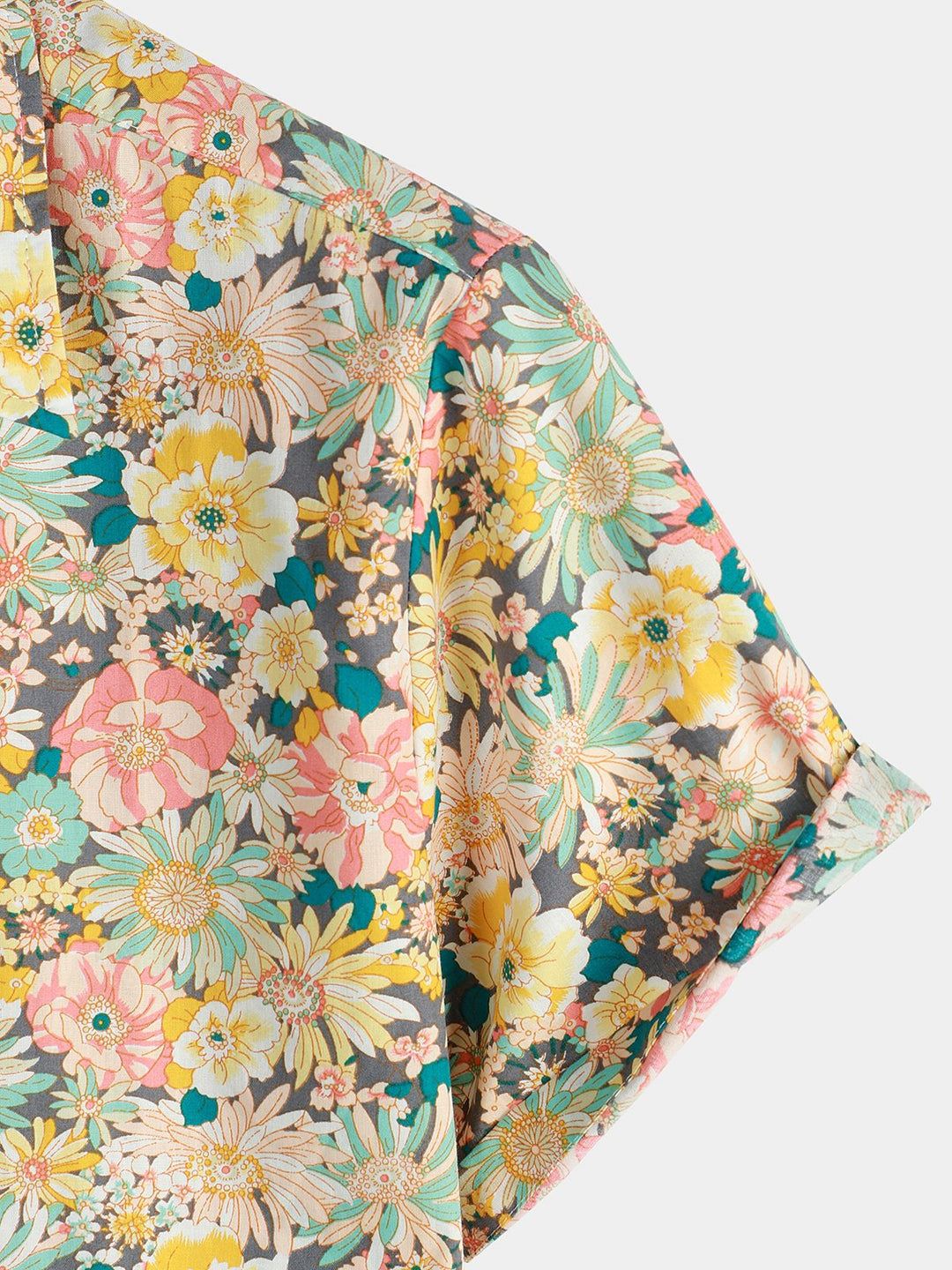 Chemise à manches courtes en coton fleuri pour homme