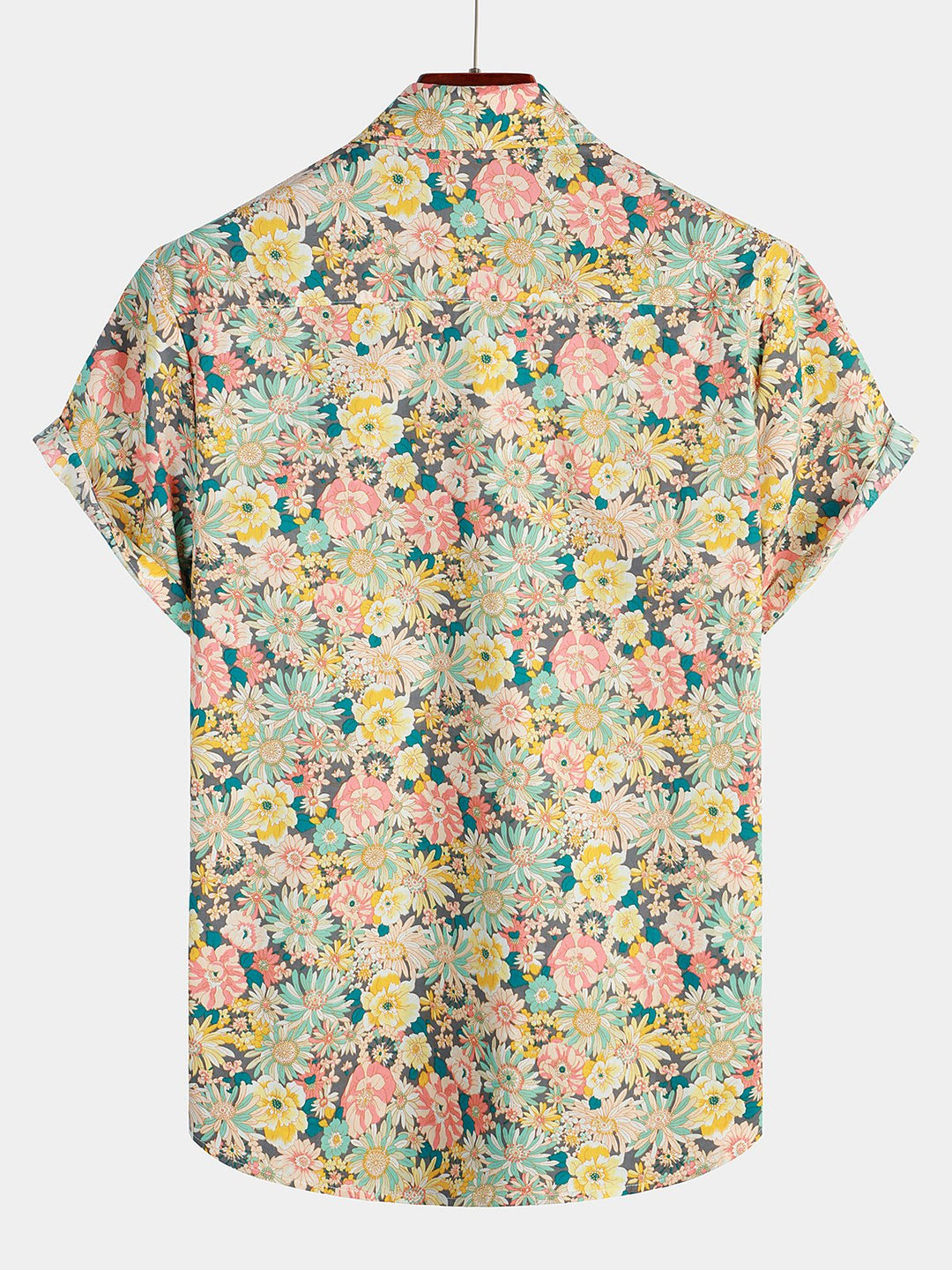 Chemise à manches courtes en coton fleuri pour homme