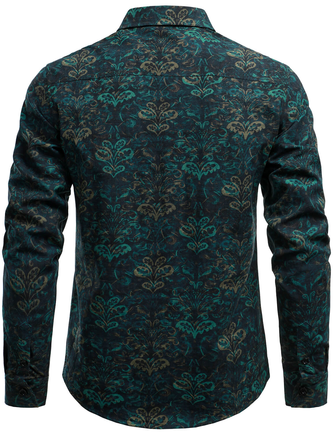 Chemise boutonnée décontractée à manches longues et imprimé abstrait rétro pour hommes