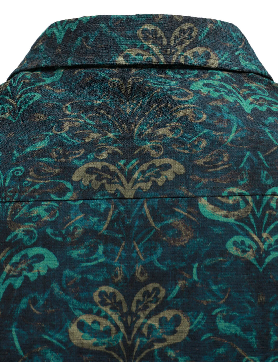 Chemise boutonnée décontractée à manches longues et imprimé abstrait rétro pour hommes