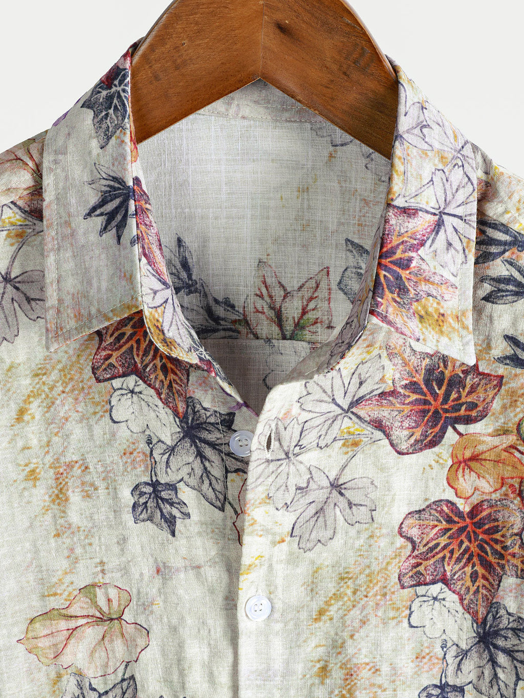 Chemise à Manches Courtes Resort avec Imprimé Botanique en Aquarelle pour Homme