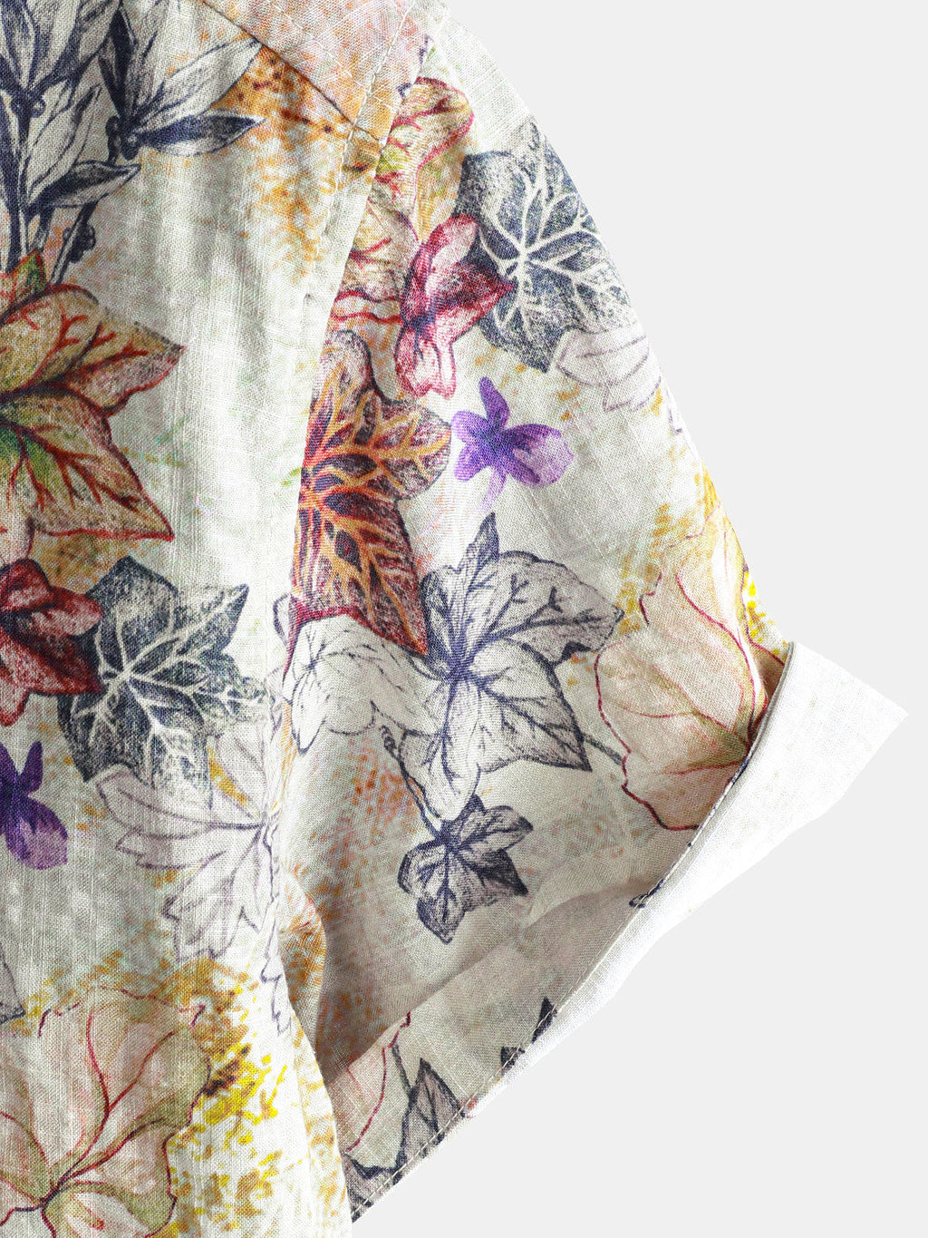 Chemise à Manches Courtes Resort avec Imprimé Botanique en Aquarelle pour Homme