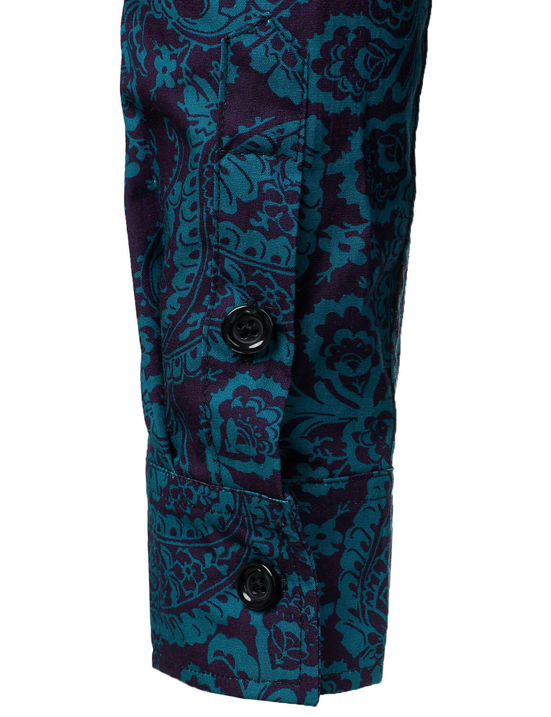 Chemise boutonnée décontractée à manches longues en coton à imprimé cachemire pour hommes