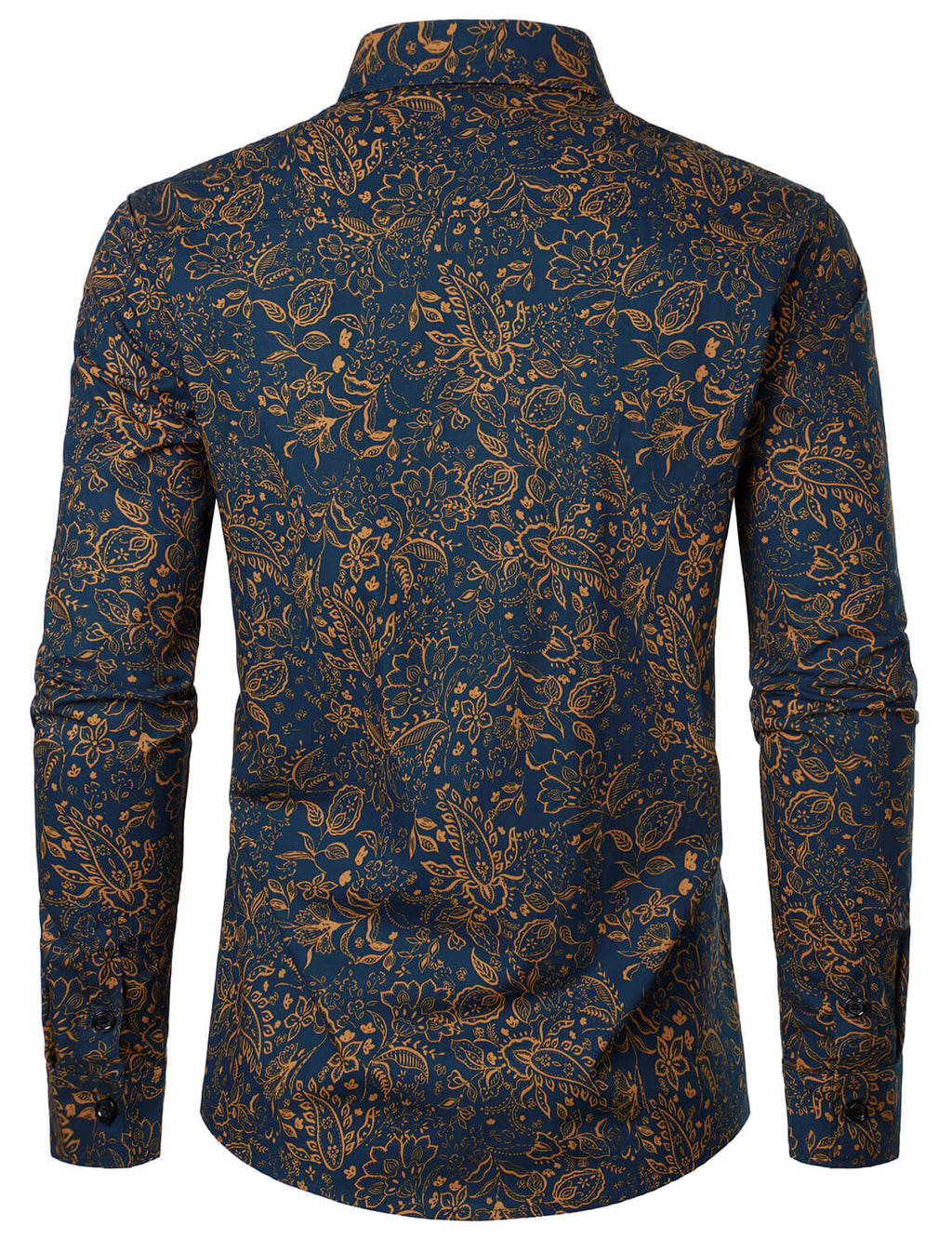 Chemise décontractée à manches longues en coton à imprimé cachemire pour homme
