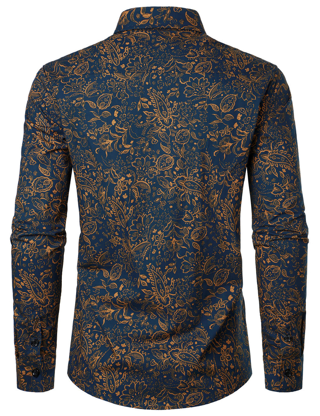 Chemise décontractée à manches longues en coton à imprimé cachemire pour homme