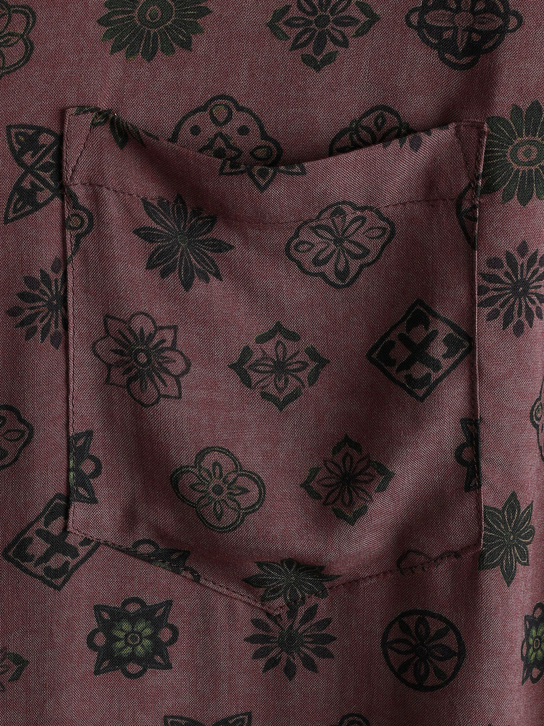 Chemise Homme Classique Rétro à Motif Géométrique Manches Courtes