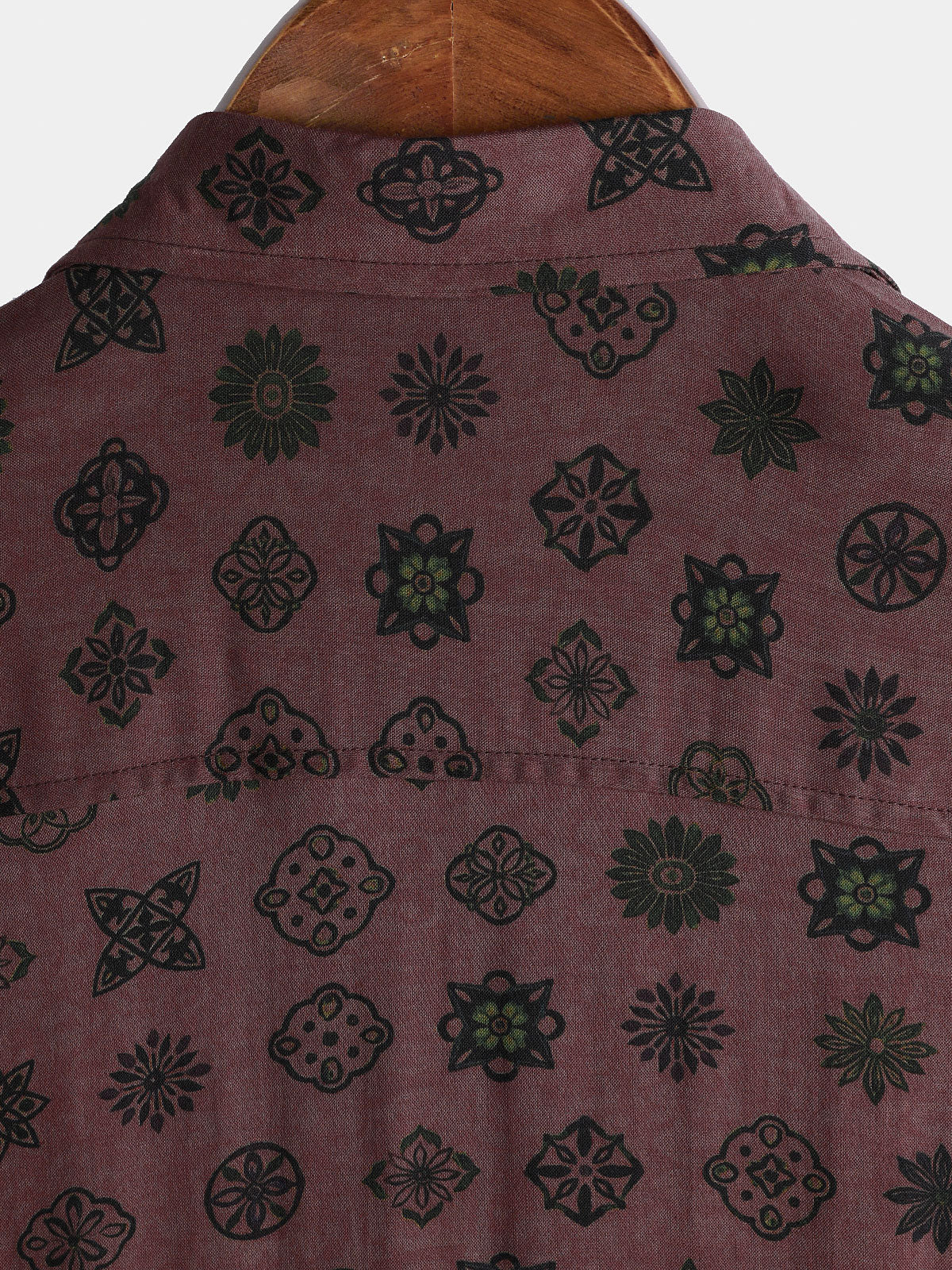Chemise à Manches Courtes Géométrique Classique Rétro pour Homme