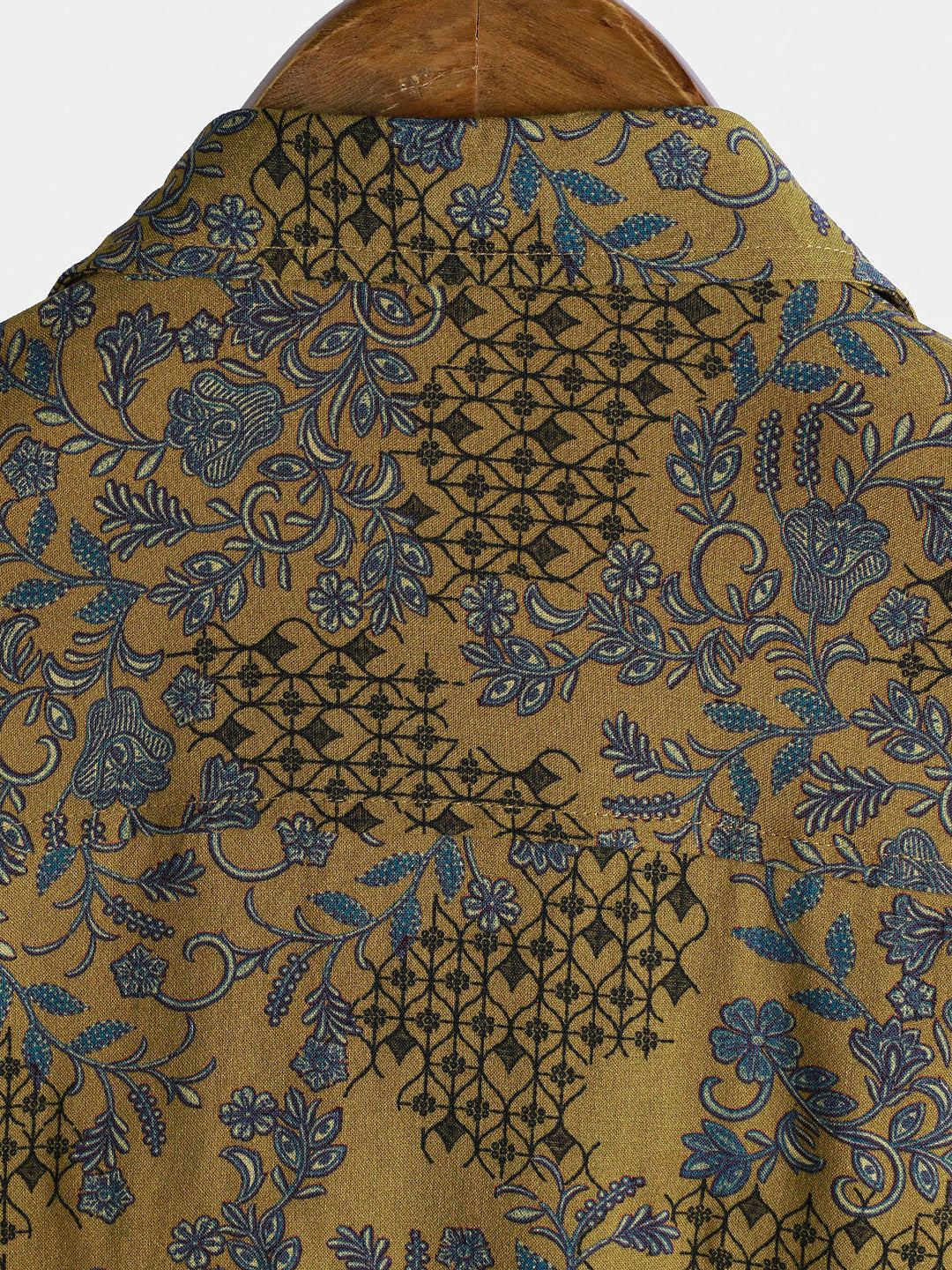 Chemise Homme Bohème à Manches Courtes Légère et Respirante Imprimé Vigne et Fleurs