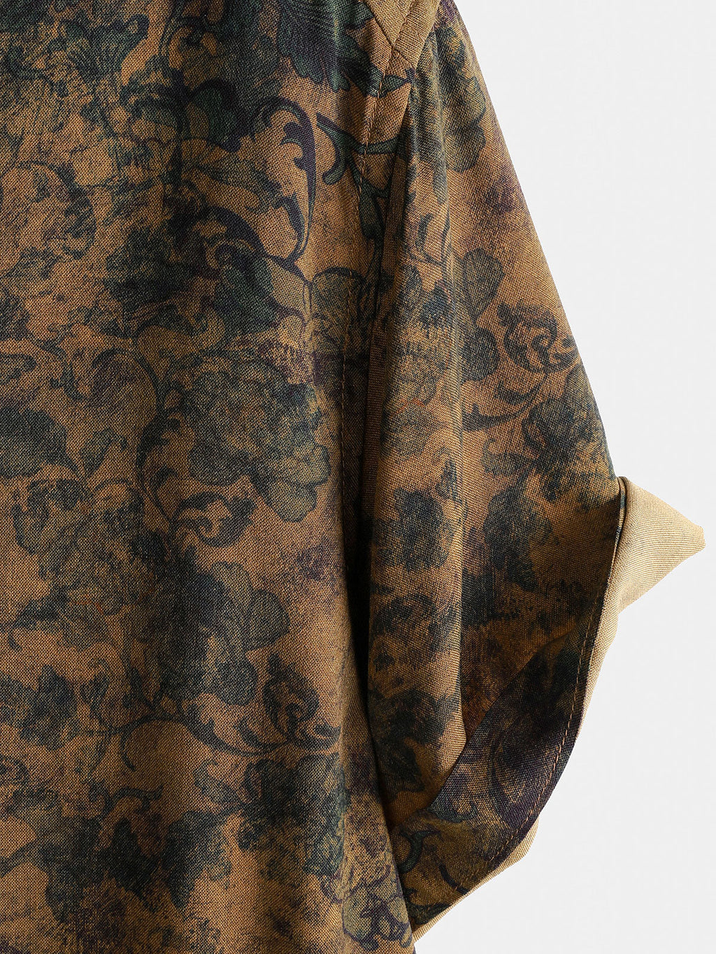 Chemise Homme Bohème Vintage à Manches Courtes Imprimé Botanique Île et Vacances Légère et Respirante