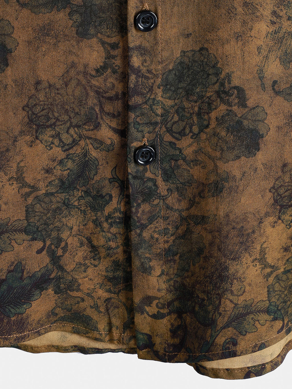 Chemise Homme Bohème Vintage à Manches Courtes Imprimé Botanique Île et Vacances Légère et Respirante