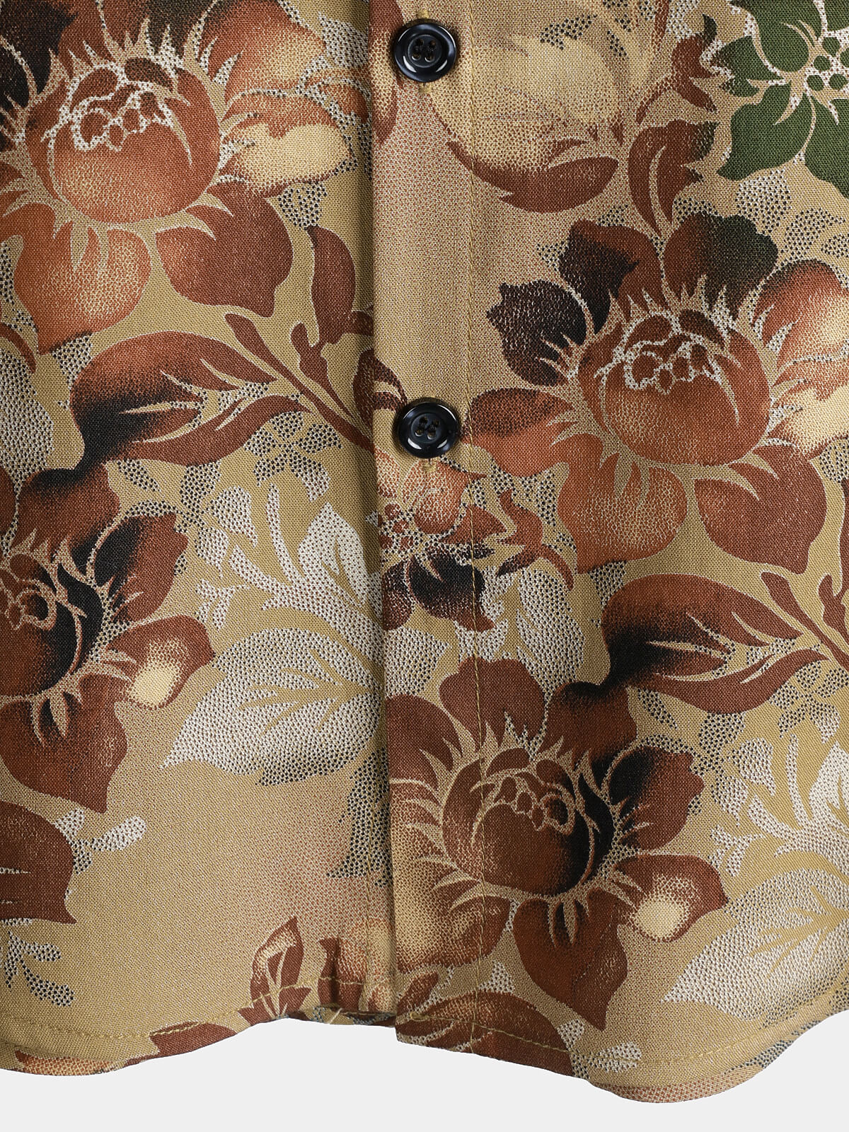 Chemise Homme Décontractée Vintage à Manches Courtes en Rayonne avec Imprimé Roses