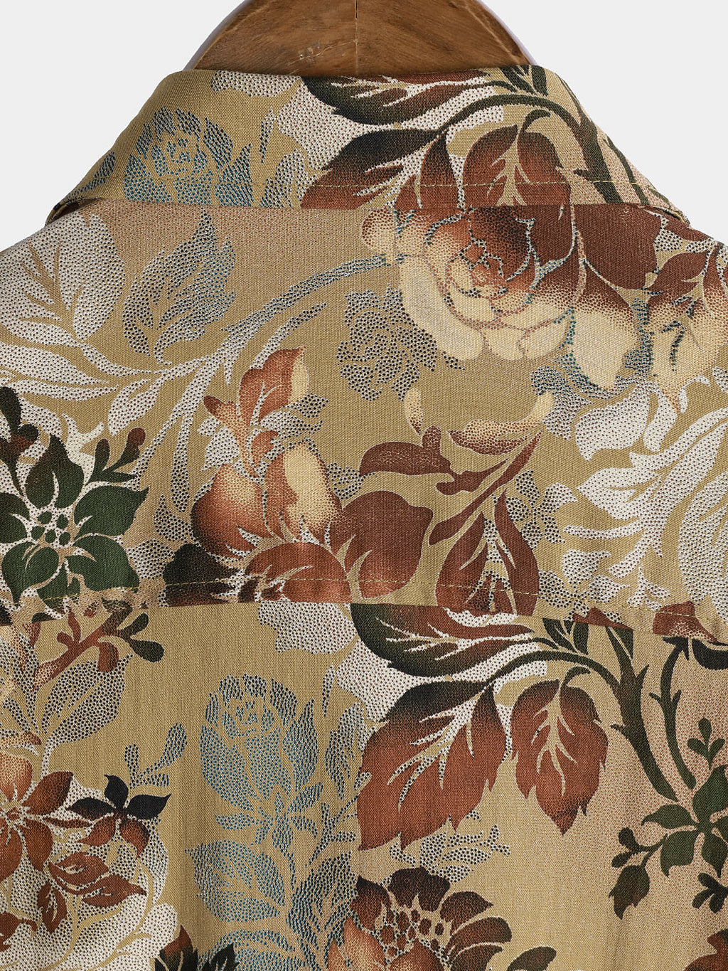 Chemise Homme Décontractée Vintage à Manches Courtes en Rayonne avec Imprimé Roses