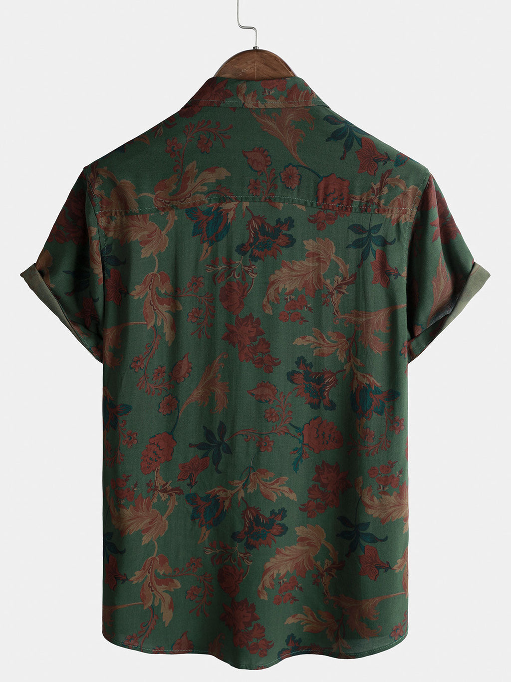 Chemise Homme Style Vintage Décontractée d'Été à Imprimé Manches Courtes
