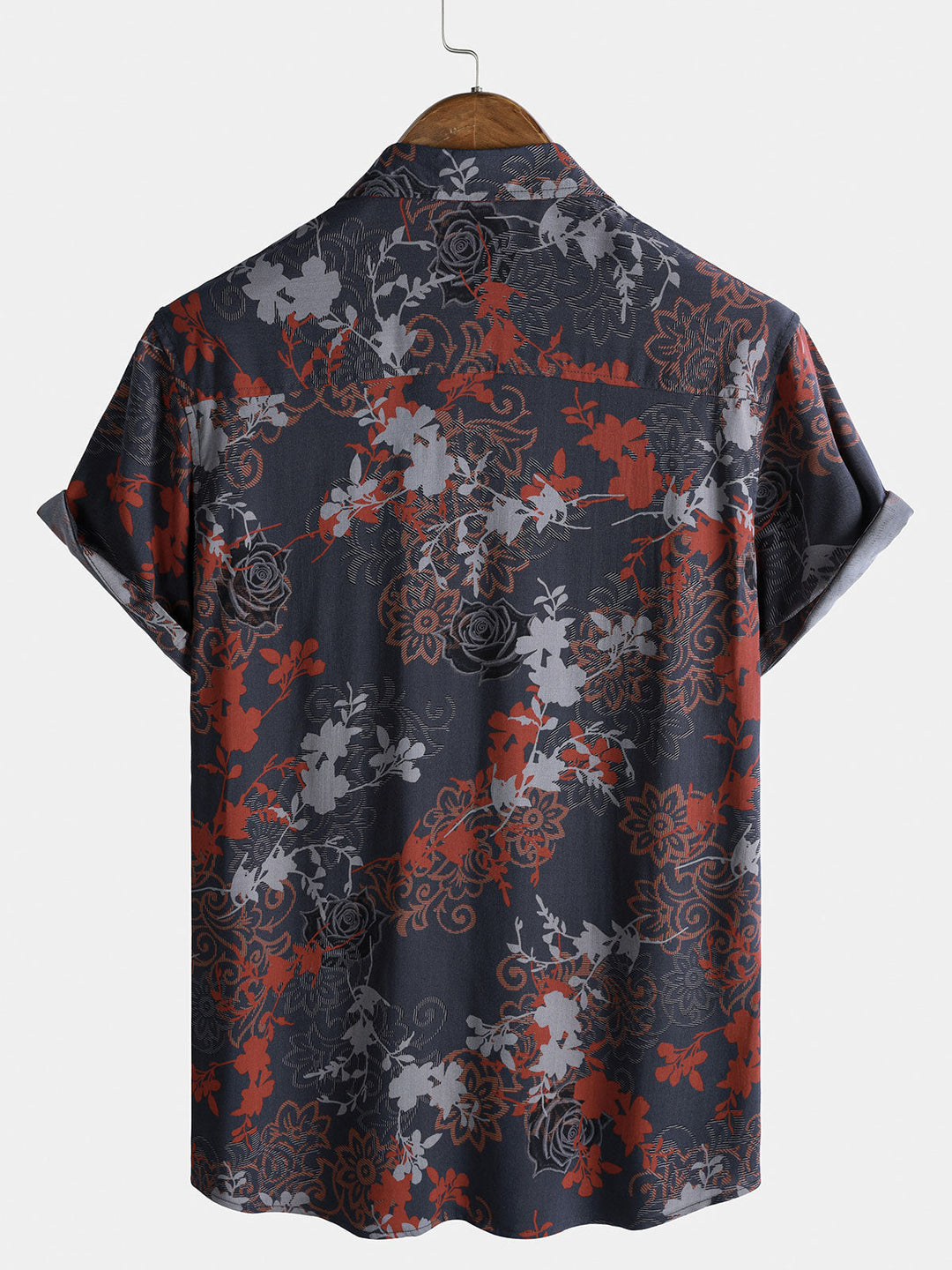 Chemise Homme Manches Courtes Rayon Léger Respirant Style Rétro Voyage Île