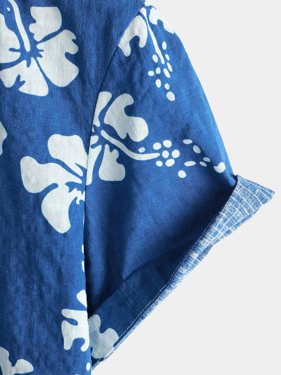 Chemise boutonnée hawaïenne tropicale bleue à manches courtes pour hommes