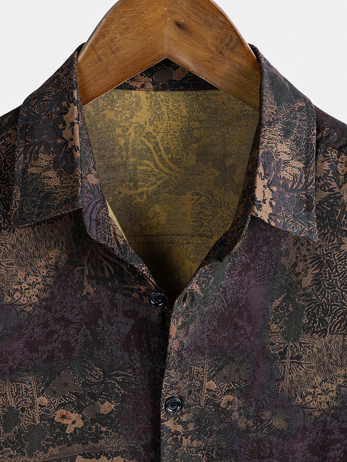 Chemise homme en rayonne à imprimé floral style vintage manches courtes
