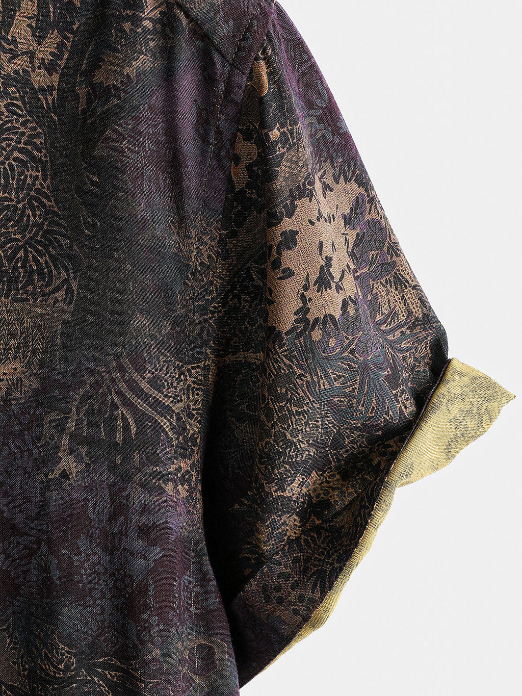 Chemise homme en rayonne à imprimé floral style vintage manches courtes