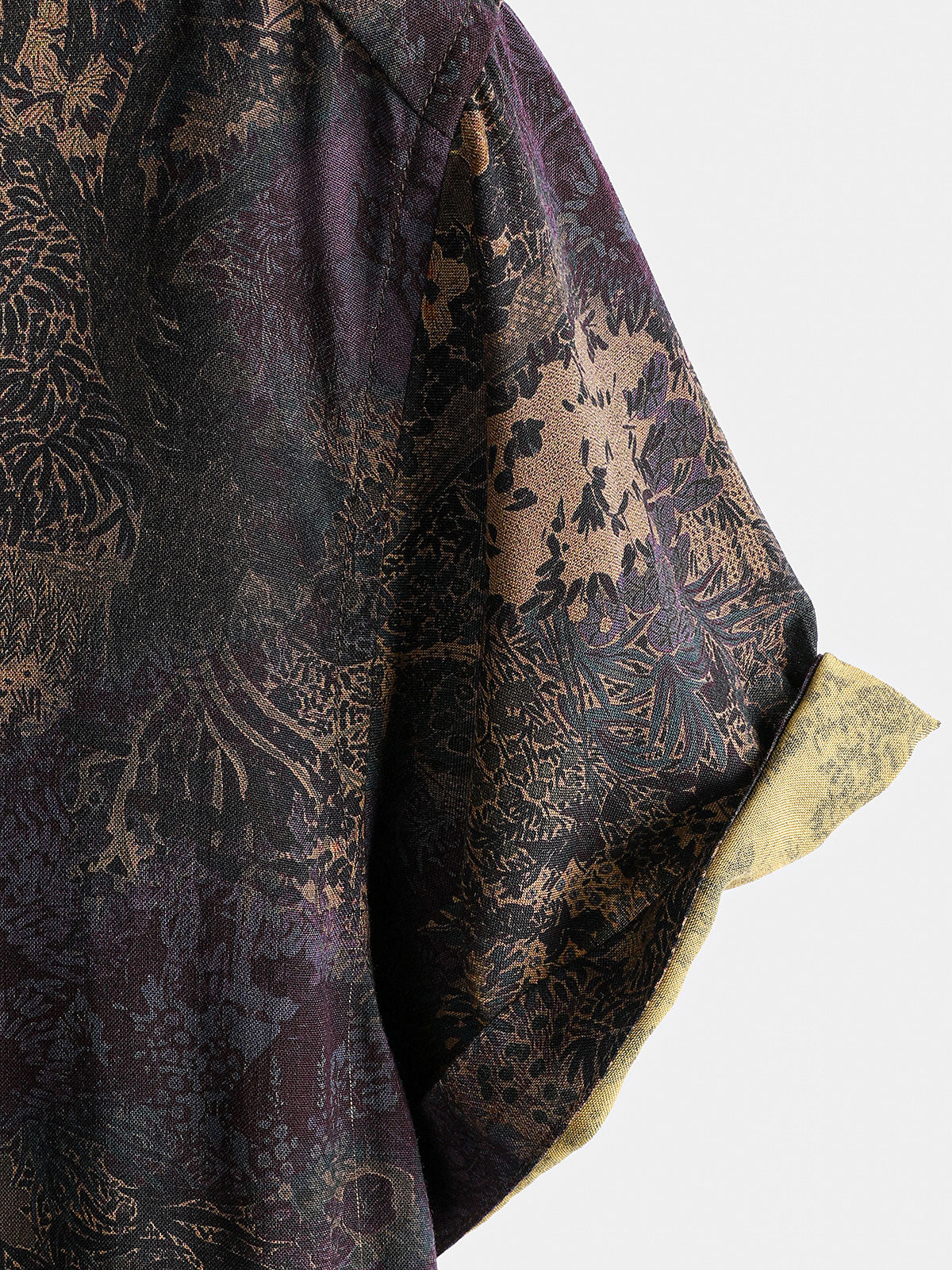 Chemise homme en rayonne à imprimé floral style vintage manches courtes