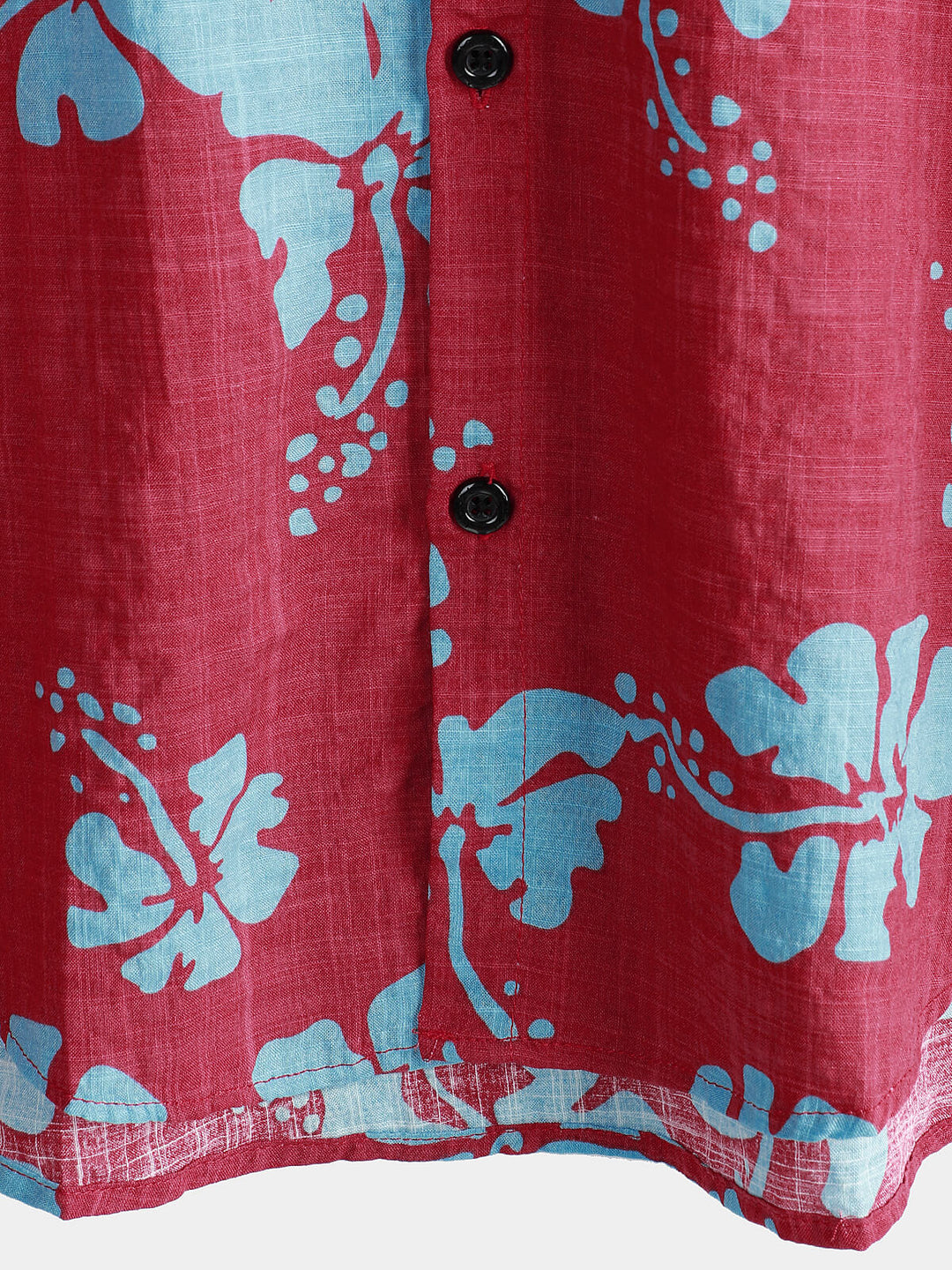Chemise hawaïenne tropicale à manches courtes pour hommes, boutons floraux rouges, plage