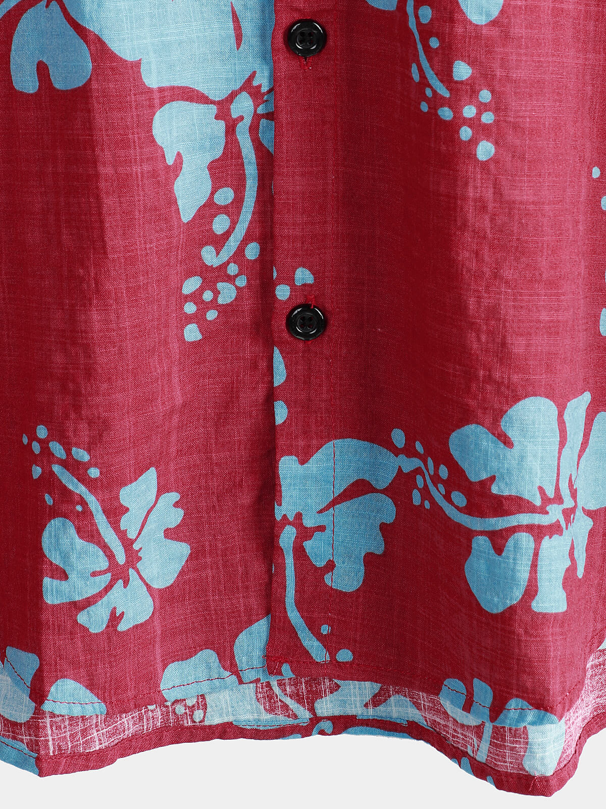 Chemise hawaïenne tropicale à manches courtes pour hommes, boutons floraux rouges, plage