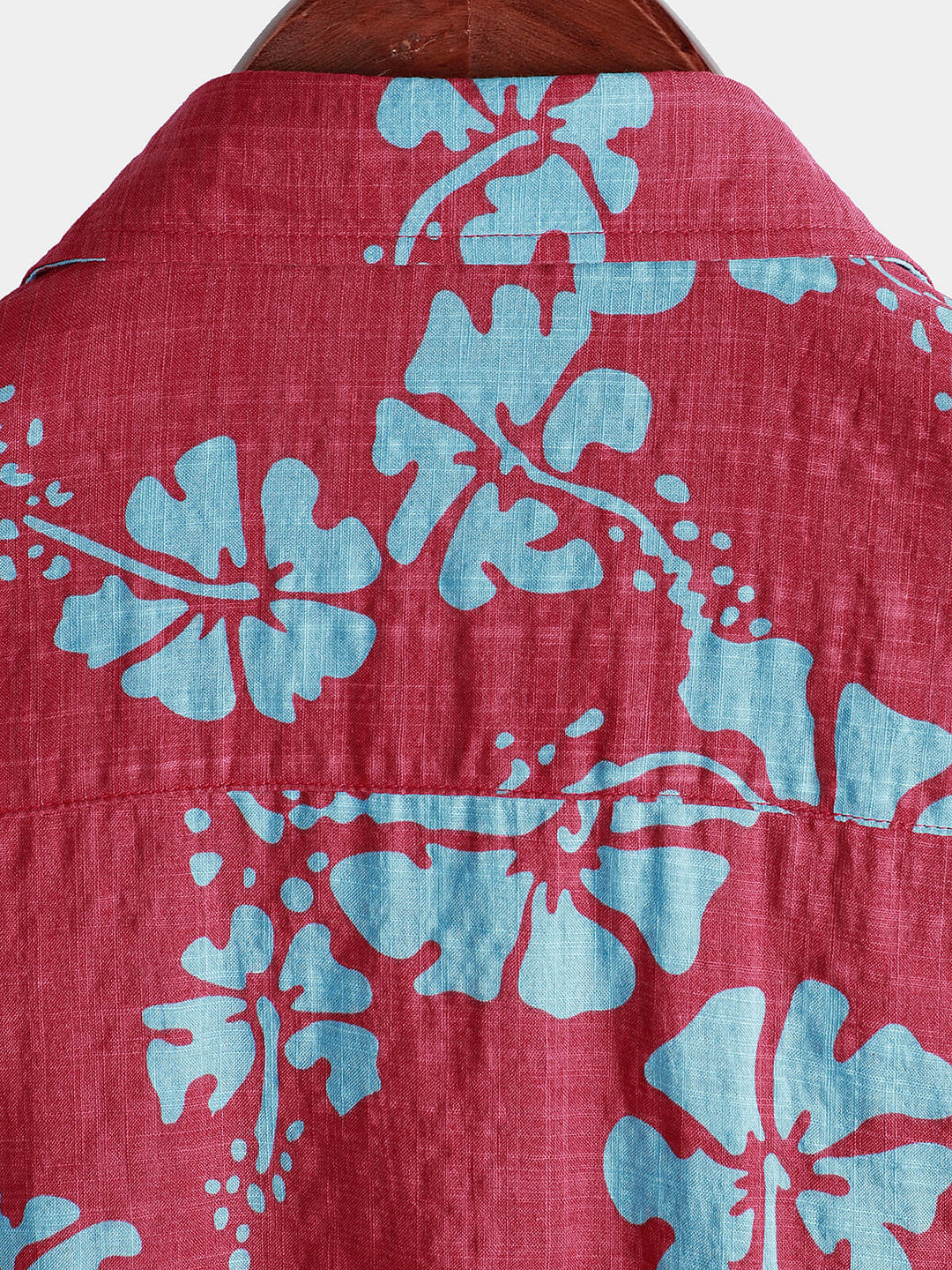 Chemise hawaïenne tropicale à manches courtes pour hommes, boutons floraux rouges, plage