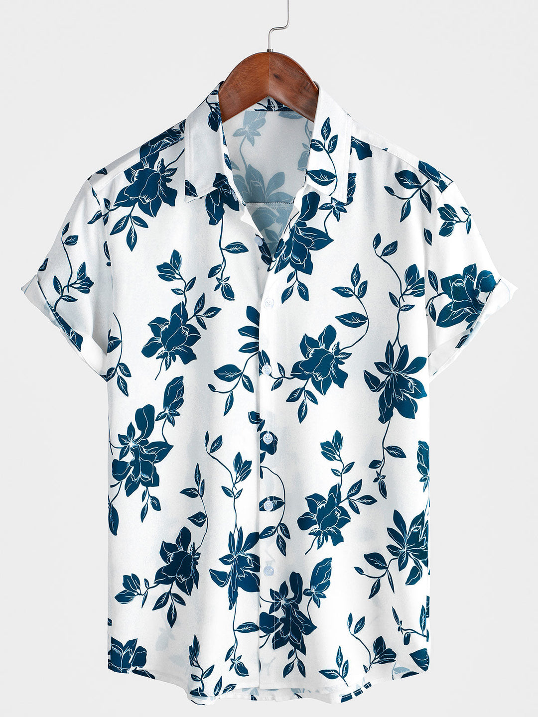 Florent — Chemise Bleue Fleurie