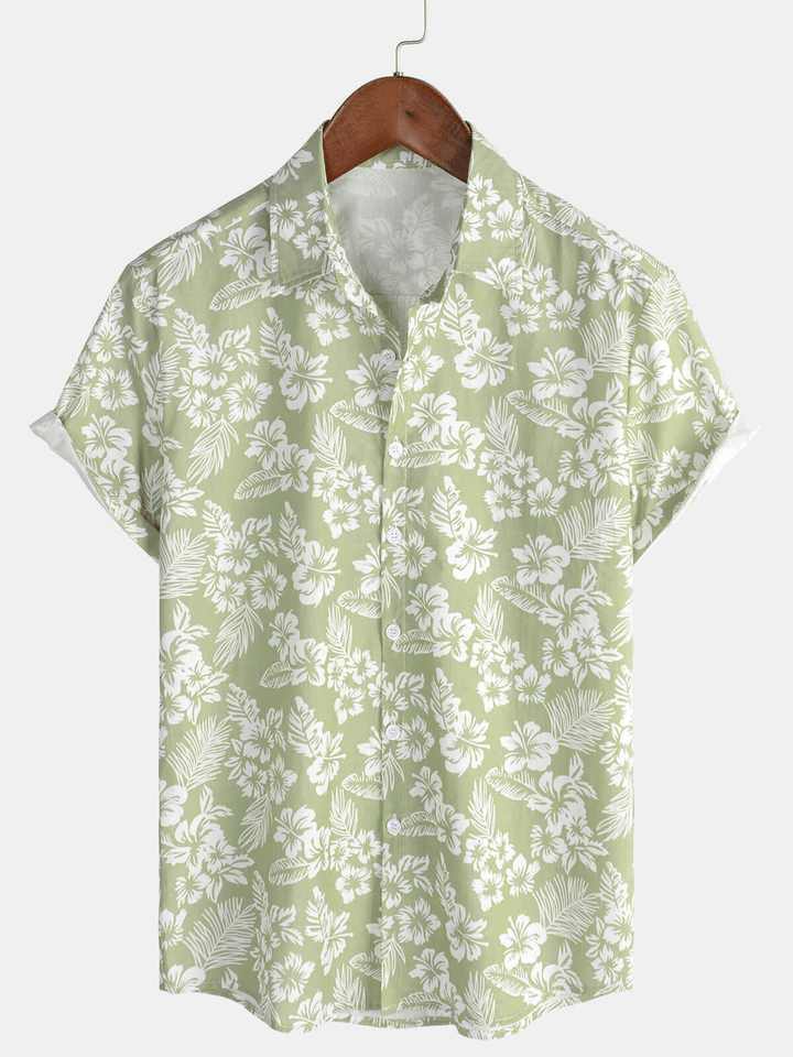 Chemise à manches courtes boutonnée à fleurs d&