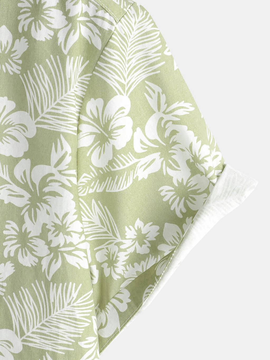 Chemise à manches courtes boutonnée à fleurs d'été en coton vert hawaïen pour hommes