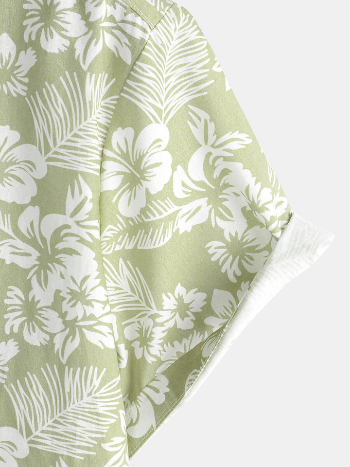 Chemise à manches courtes boutonnée à fleurs d&