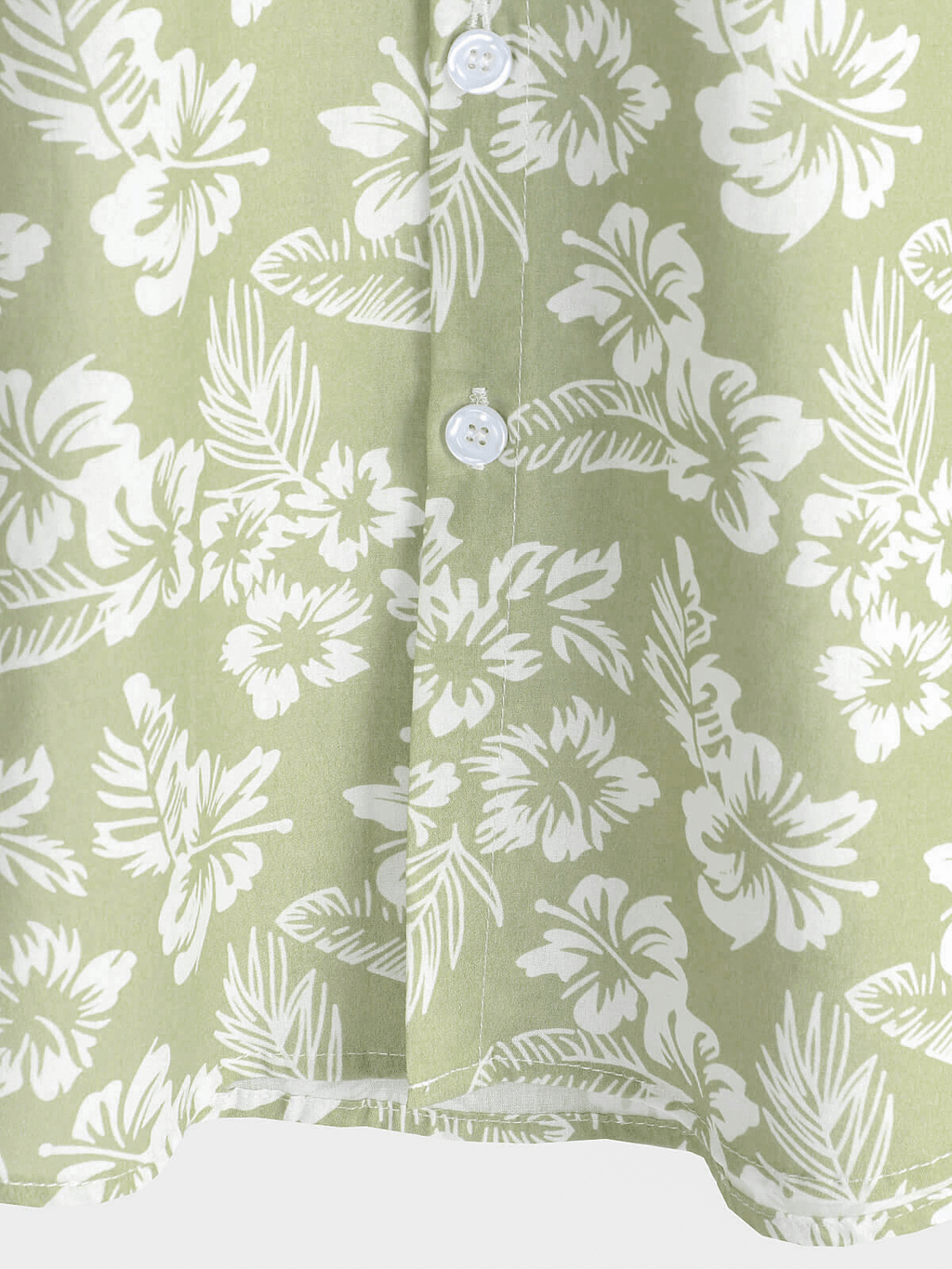 Chemise à manches courtes boutonnée à fleurs d'été en coton vert hawaïen pour hommes