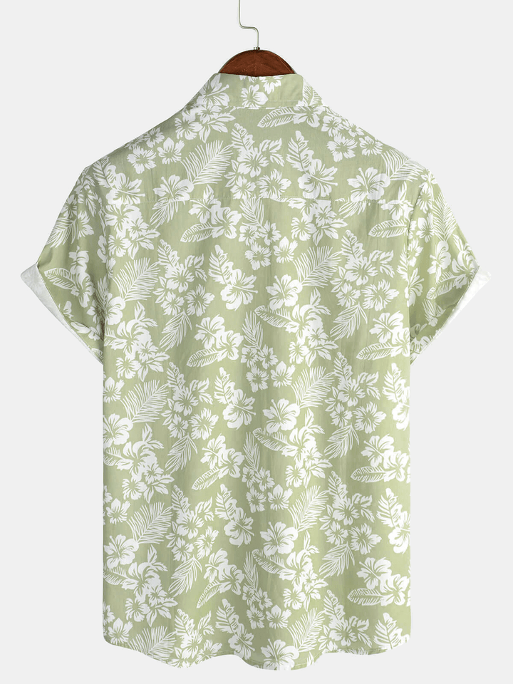 Chemise à manches courtes boutonnée à fleurs d&