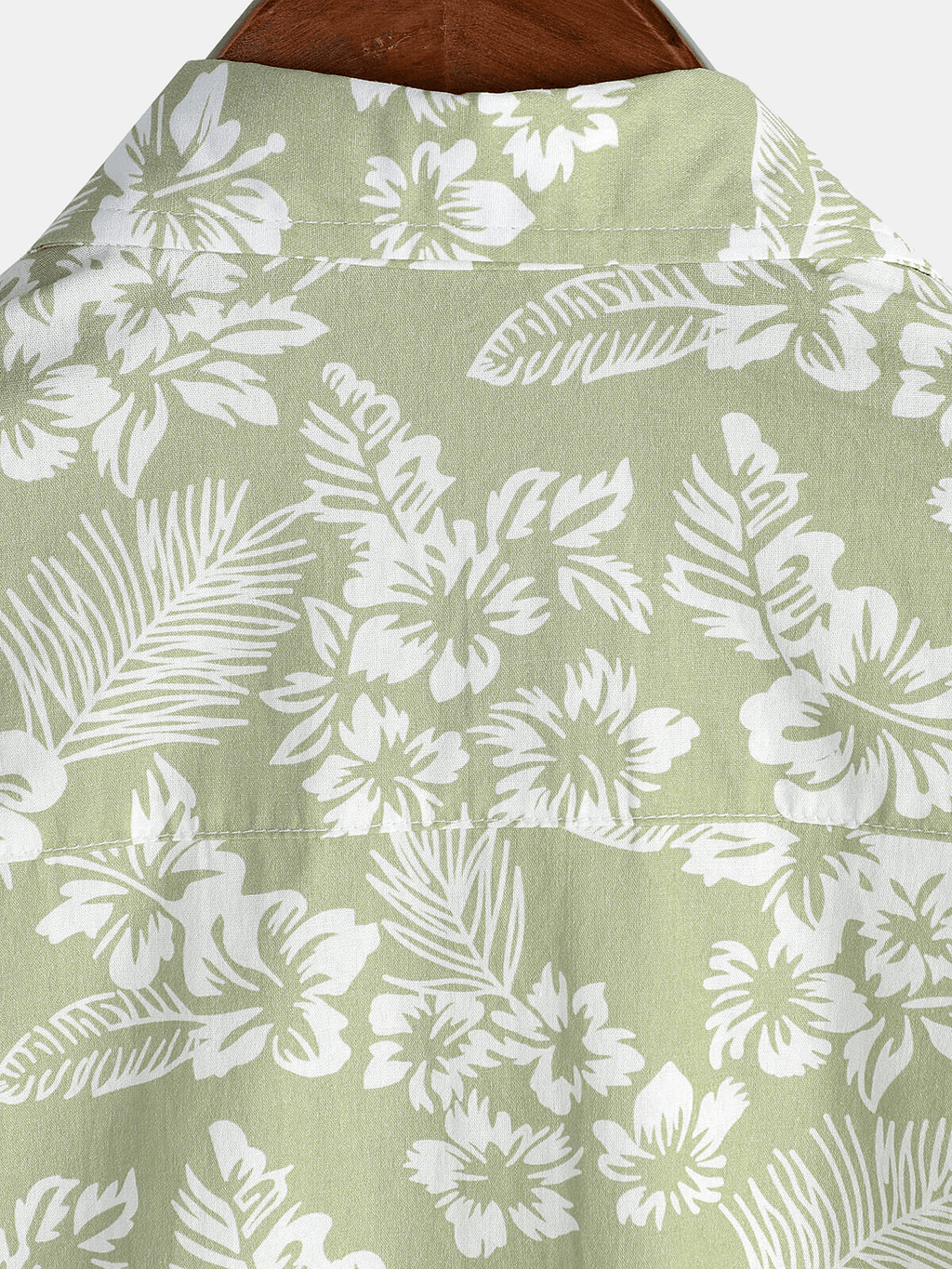Chemise à manches courtes boutonnée à fleurs d'été en coton vert hawaïen pour hommes