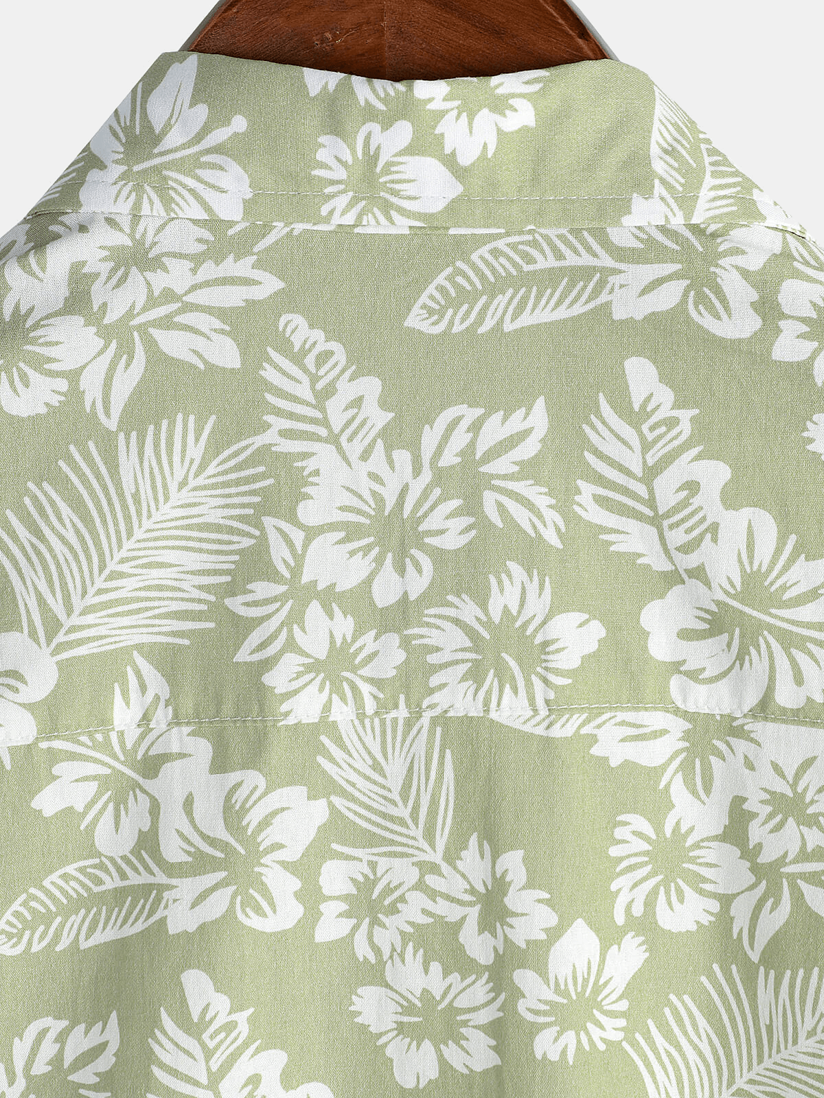 Chemise à manches courtes boutonnée à fleurs d'été en coton vert hawaïen pour hommes