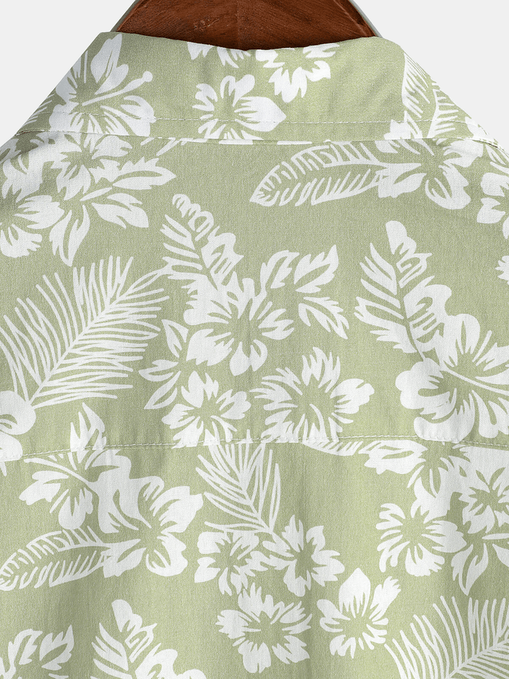 Chemise à manches courtes boutonnée à fleurs d&