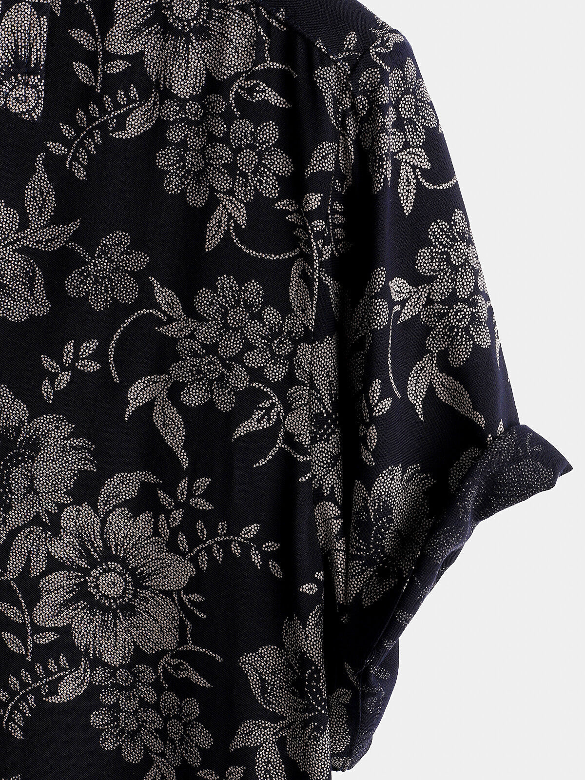 Chemise à manches courtes hawaïenne bleu marine à imprimé floral pour hommes