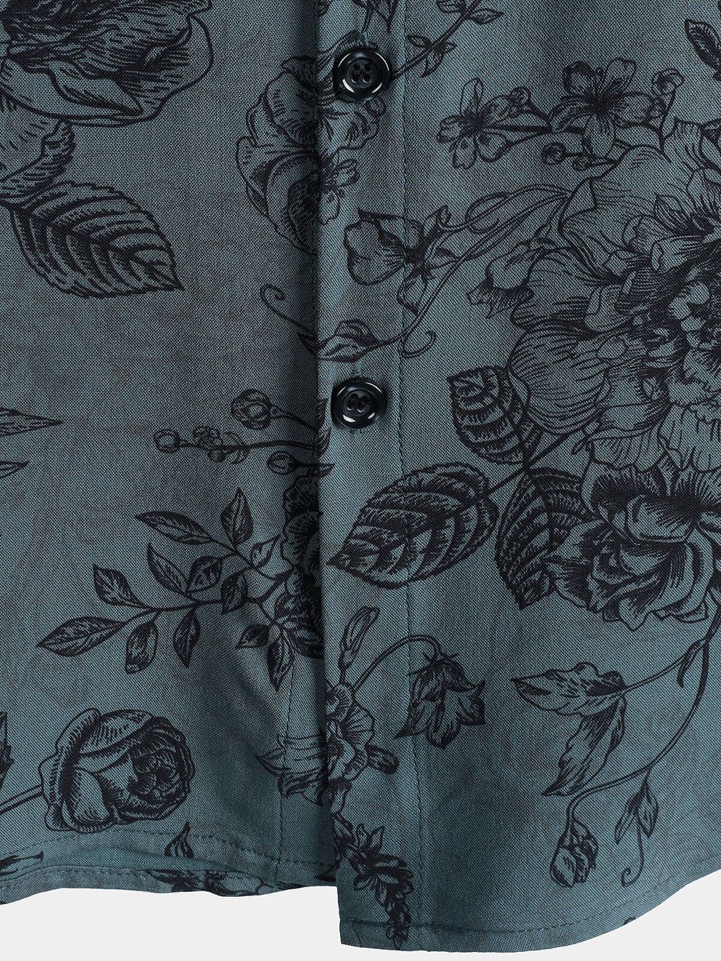 Chemise à Manches Courtes Vintage pour Homme avec Imprimé Floral Bleu
