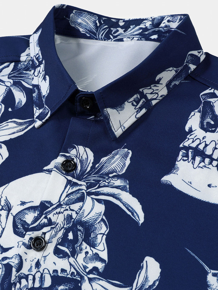 Chemise Homme Skull Colibri Beach Party Manches Courtes
