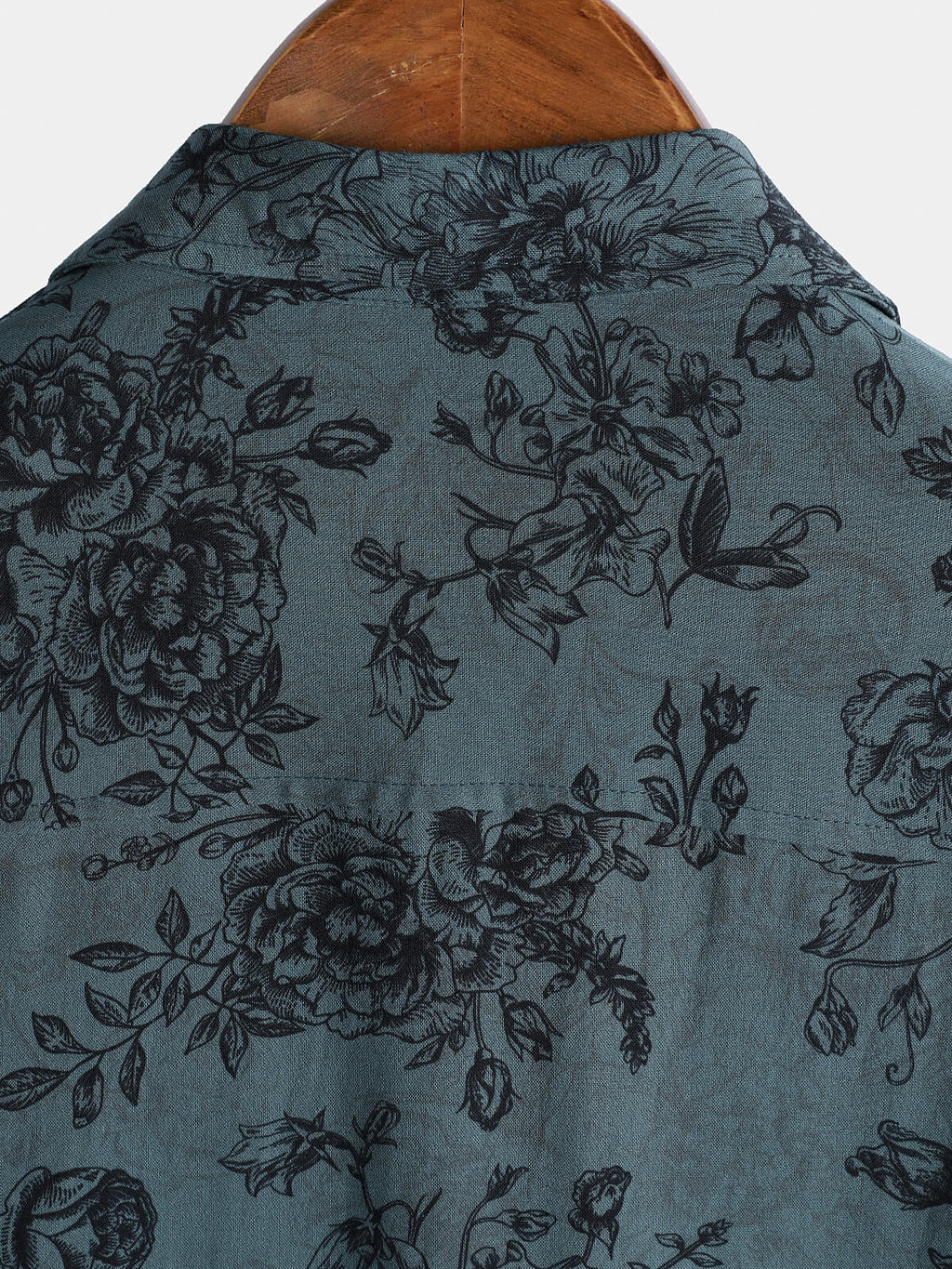 Chemise à Manches Courtes Vintage pour Homme avec Imprimé Floral Bleu