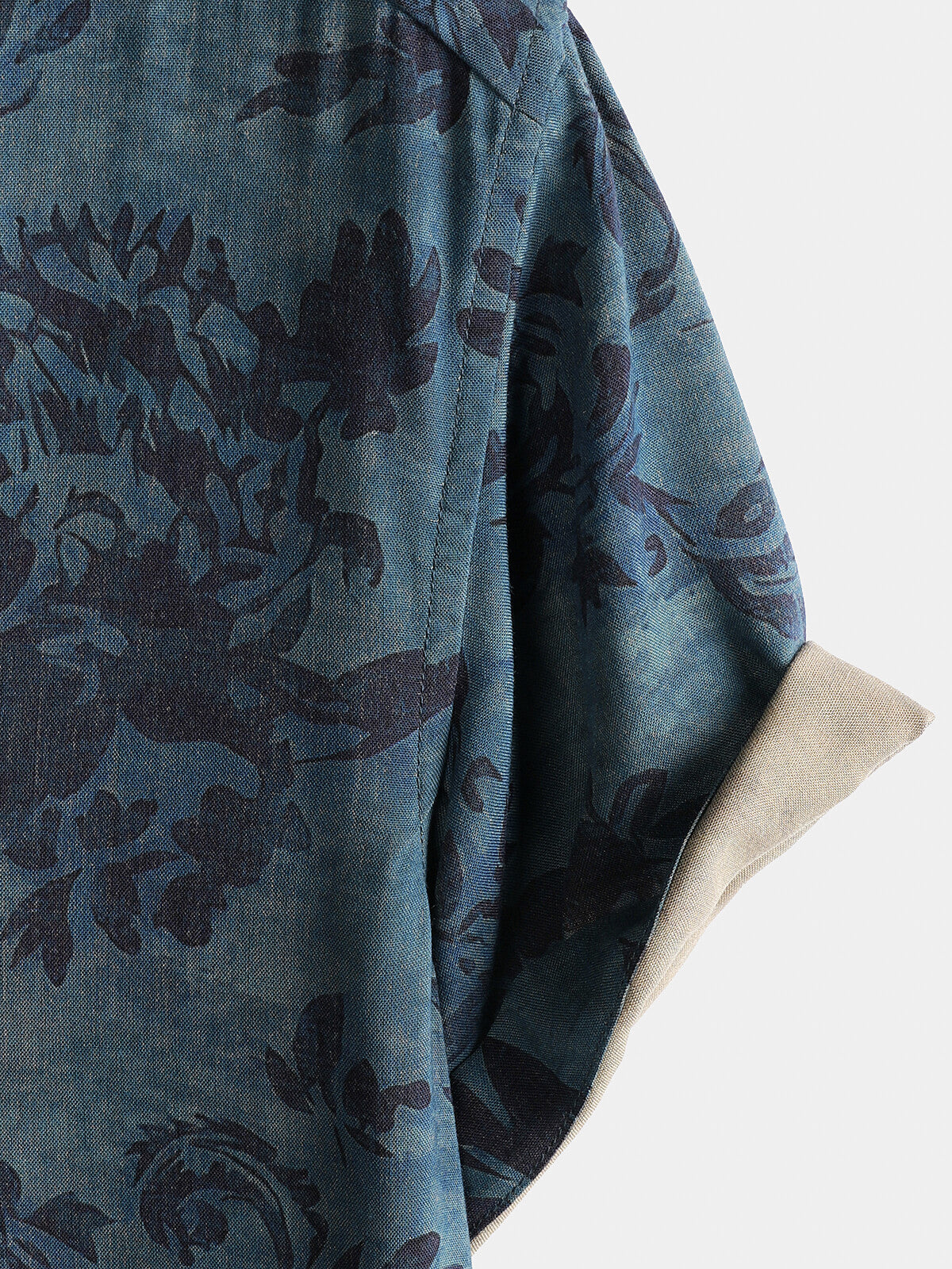 Chemise à Manches Courtes Boho Vintage avec Imprimé Floral pour Homme