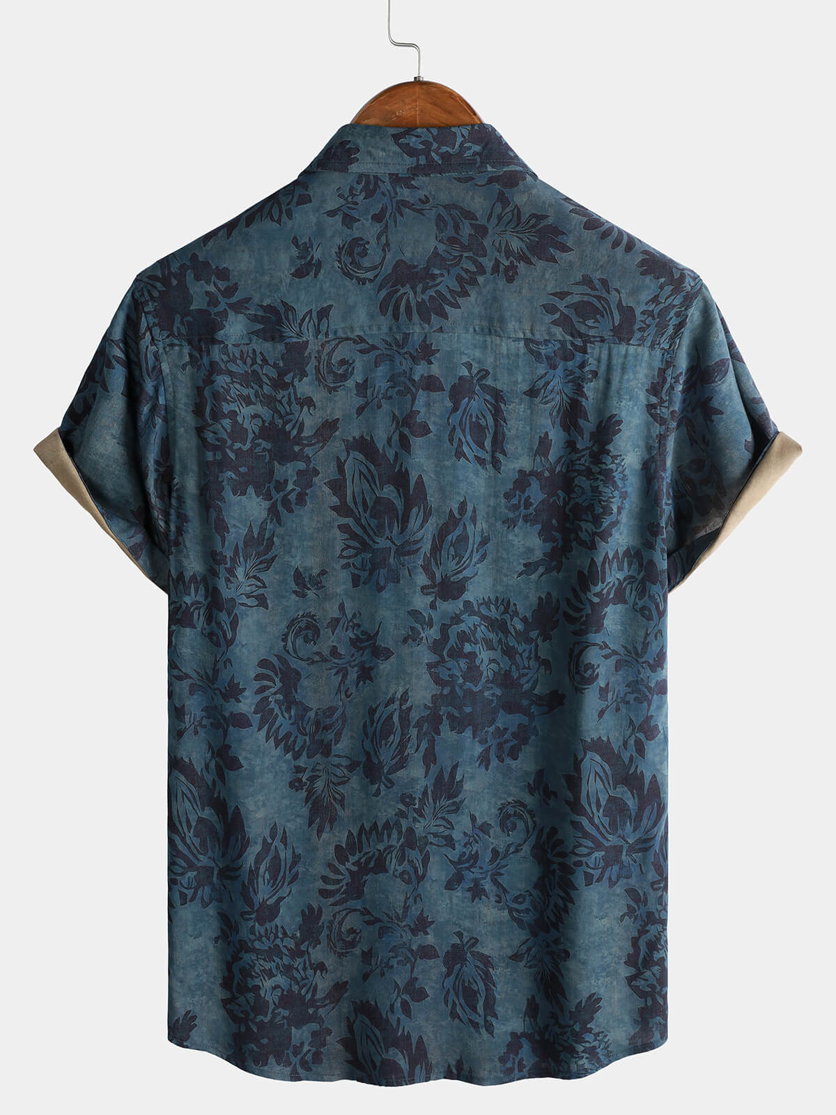 Chemise à Manches Courtes Boho Vintage avec Imprimé Floral pour Homme