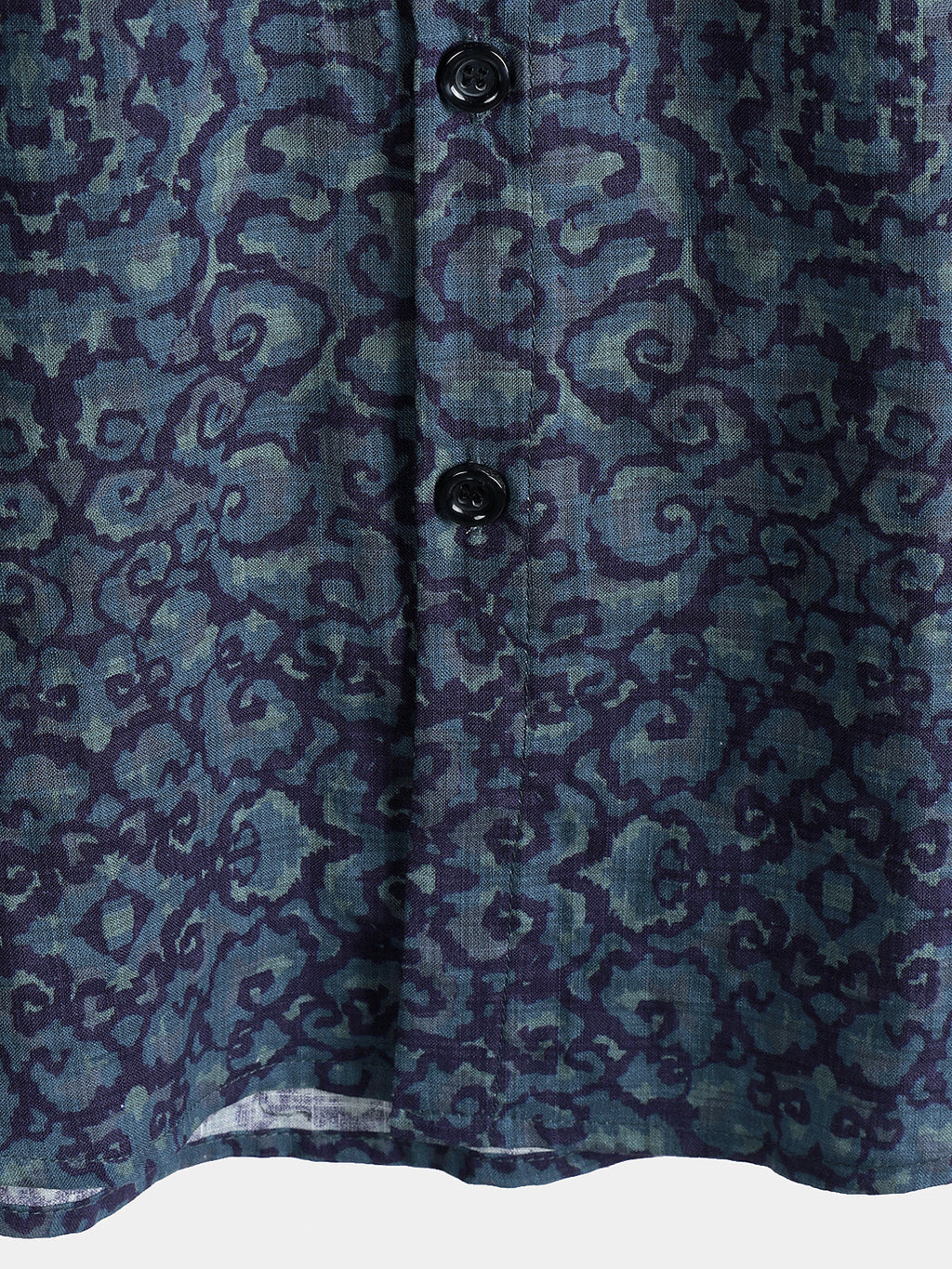 Chemise Homme Rétro Décontractée Motif Bleu à Manches Courtes