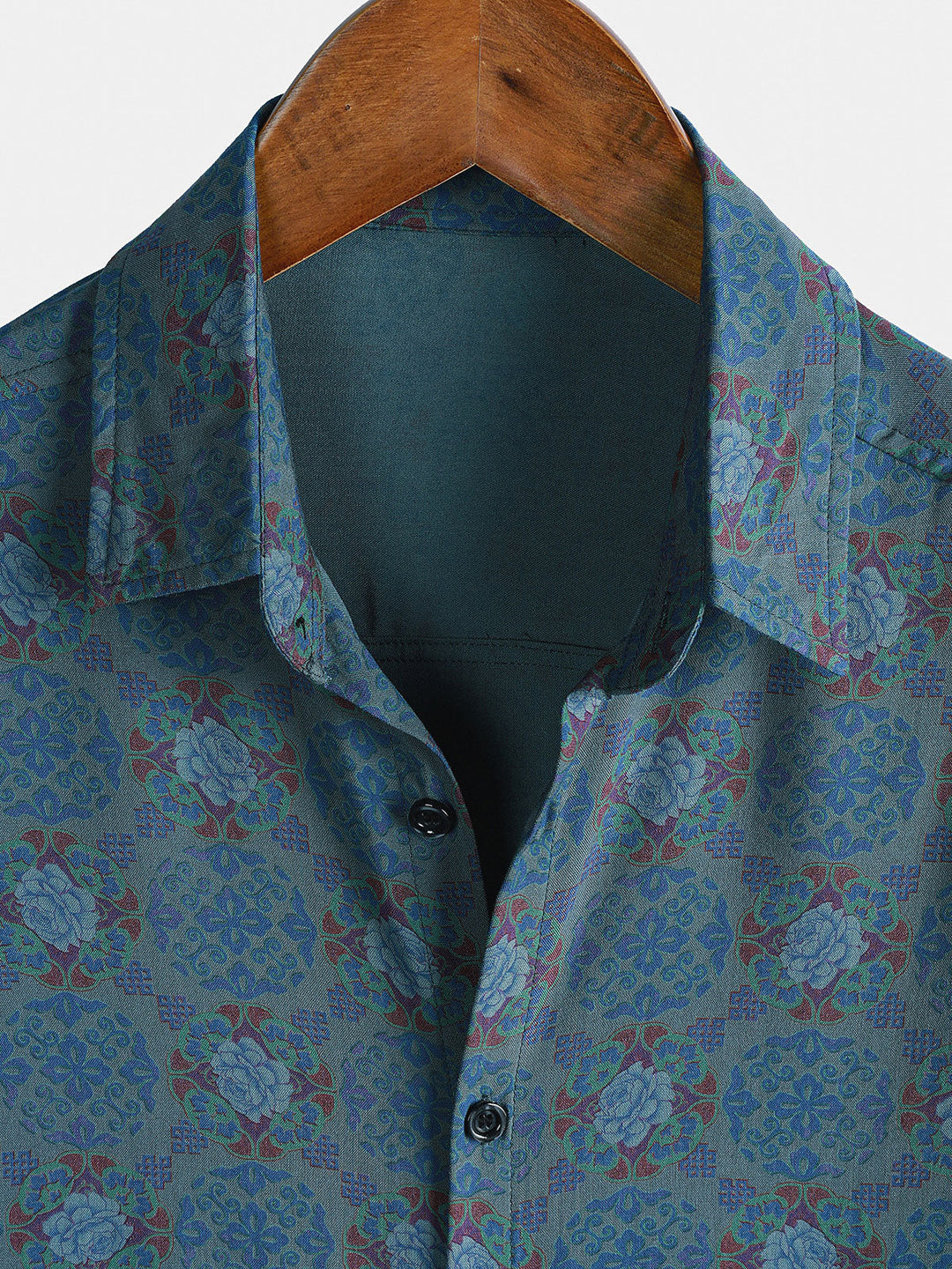 Chemise Homme Décontractée Style Bohème Rétro Manches Courtes